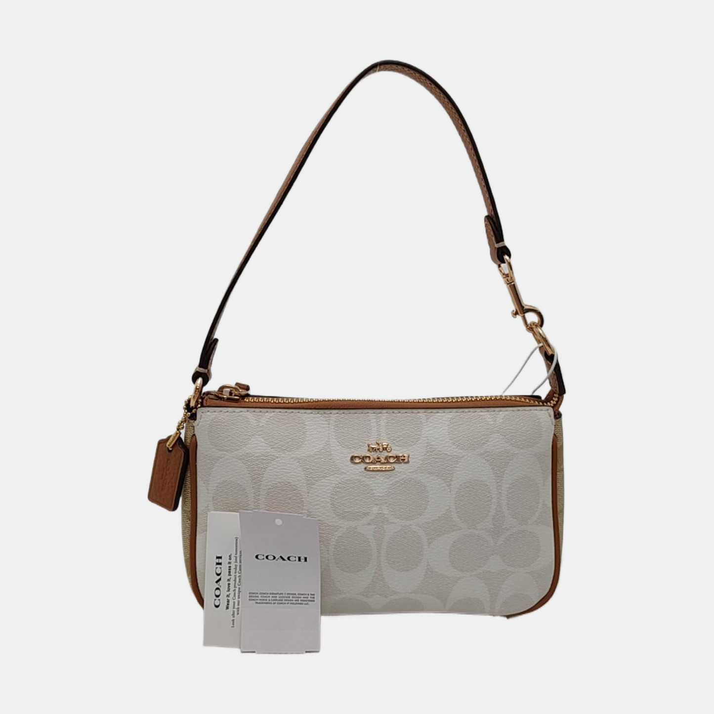 COACH NOLITA Beige Coated Canvas Monogrammed Tote Bag Golden hardware-(SKU)-937779103