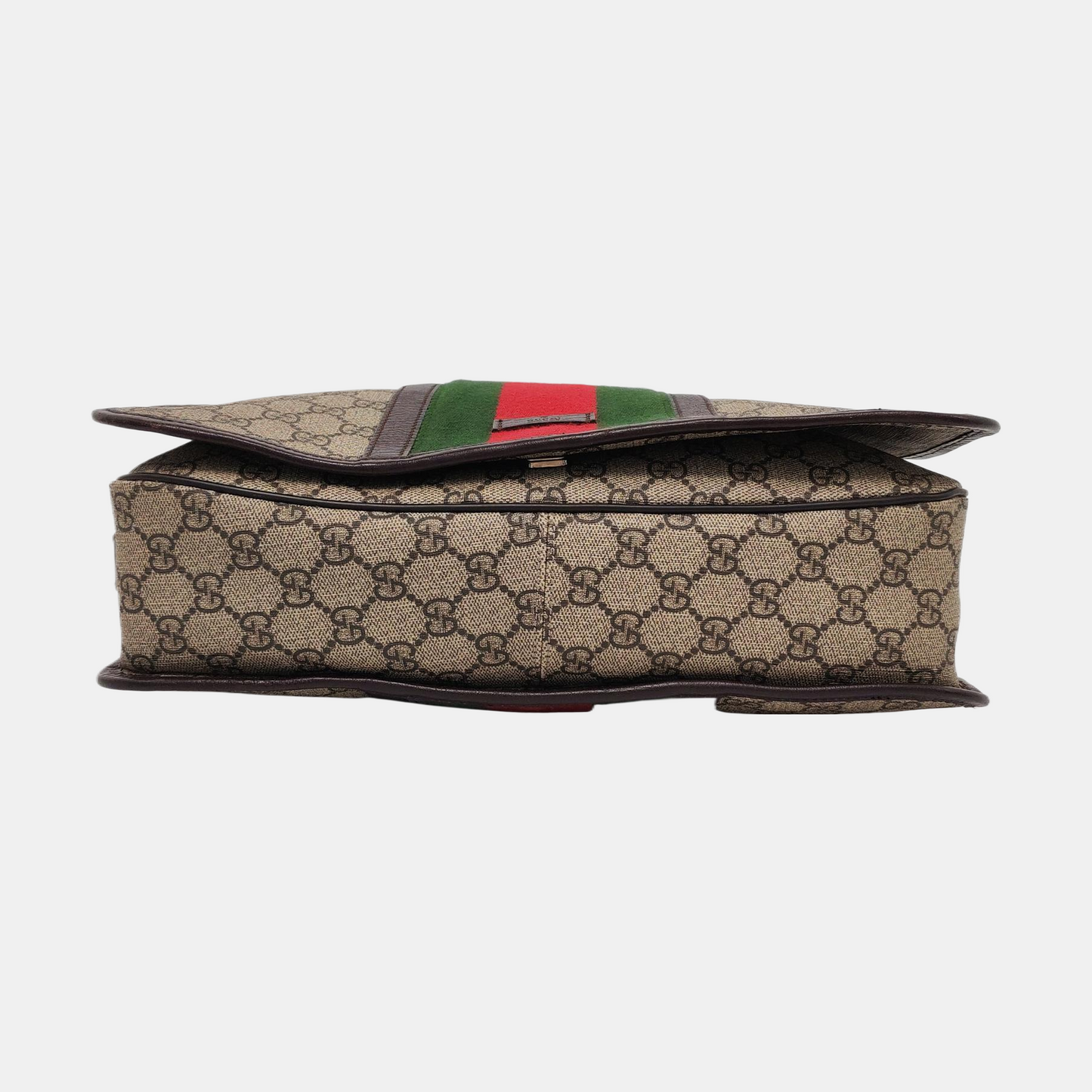 GUCCI GG Supreme Ebony Canvas Monogram Stripe Shoulder Bag Tote Crossbody Silver Hardware-(SKU)-953758546