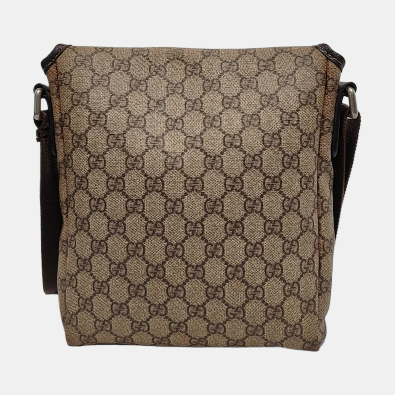 GUCCI Khaki Coated Canvas Old Flower Single Shoulder Bag Crossbody Bag Golden hardware-(SKU)-953765486