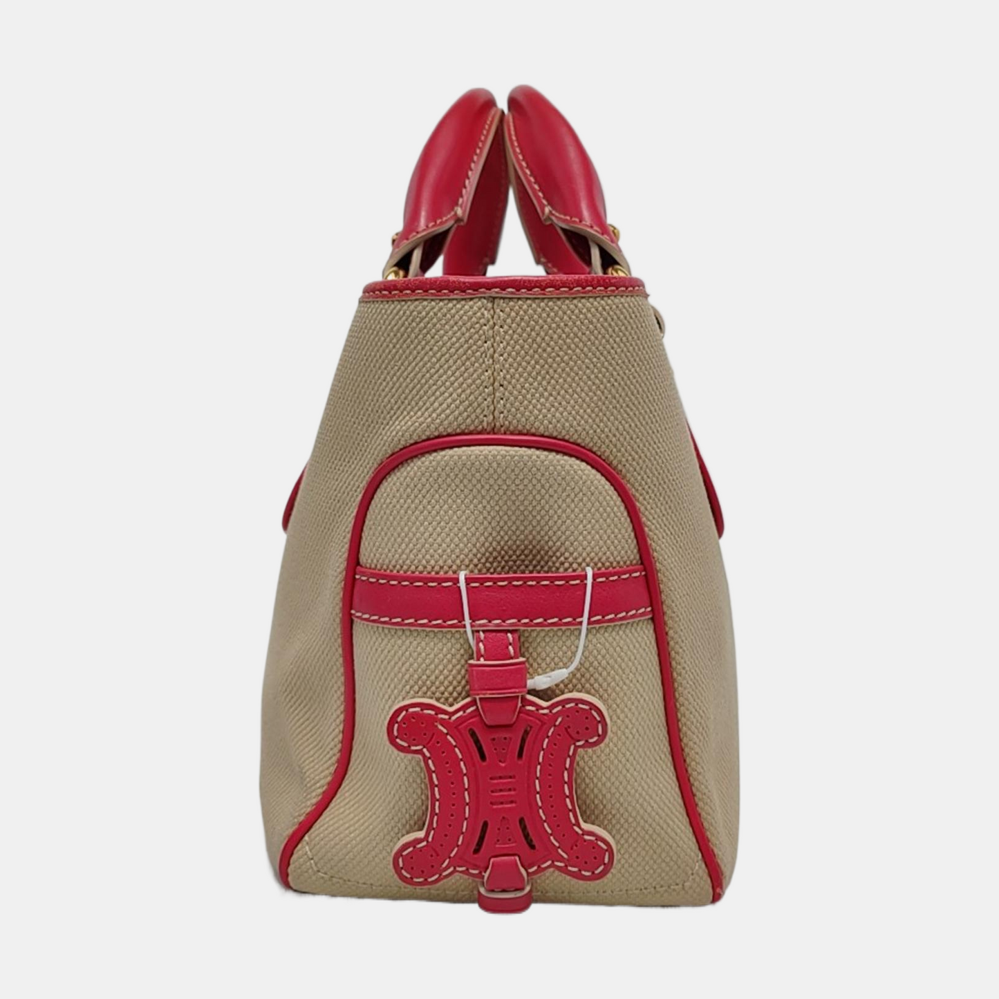 CELINE Tote bag Beige Canvas Handbag Golden hardware-(SKU)-953944055
