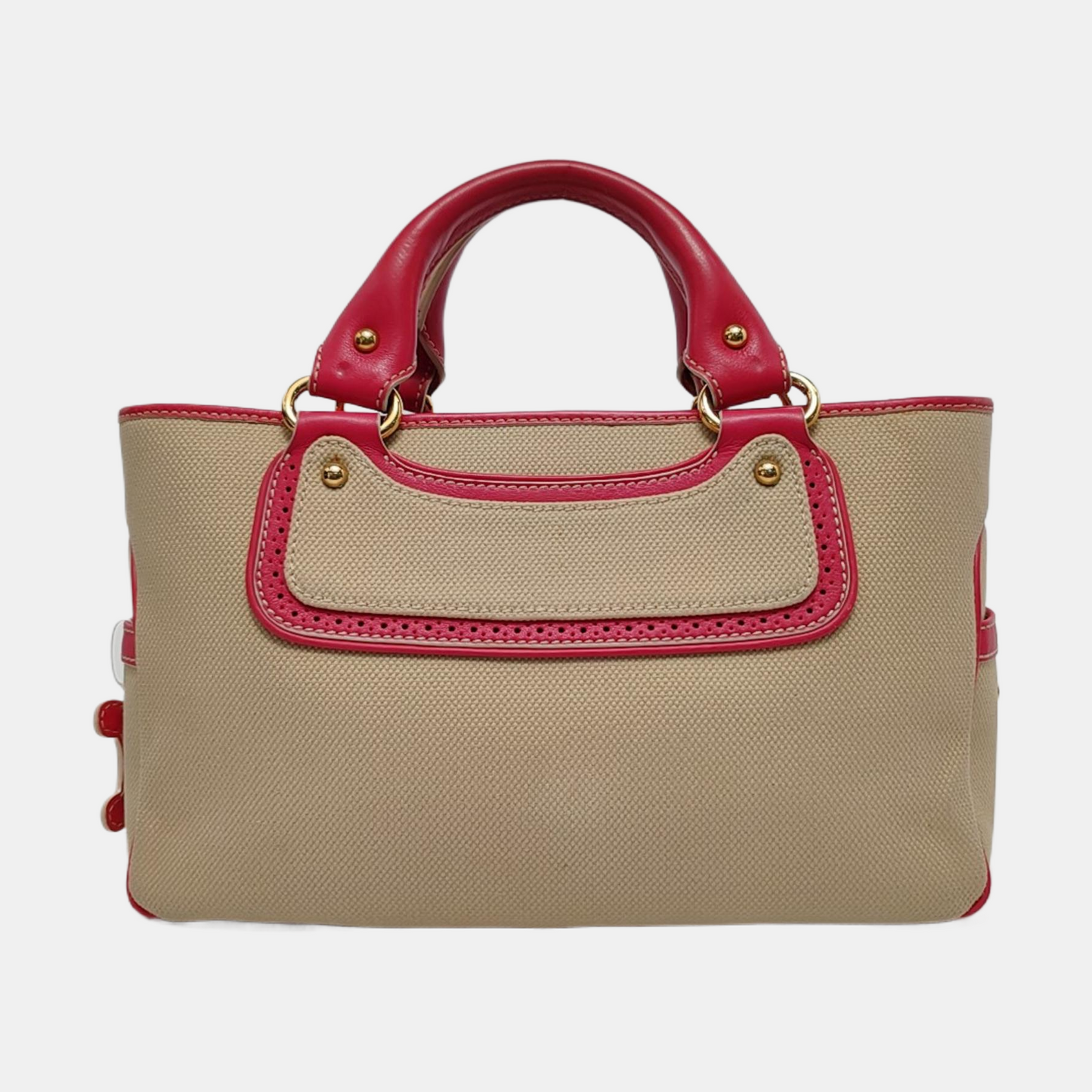CELINE Tote bag Beige Canvas Handbag Golden hardware-(SKU)-953944055
