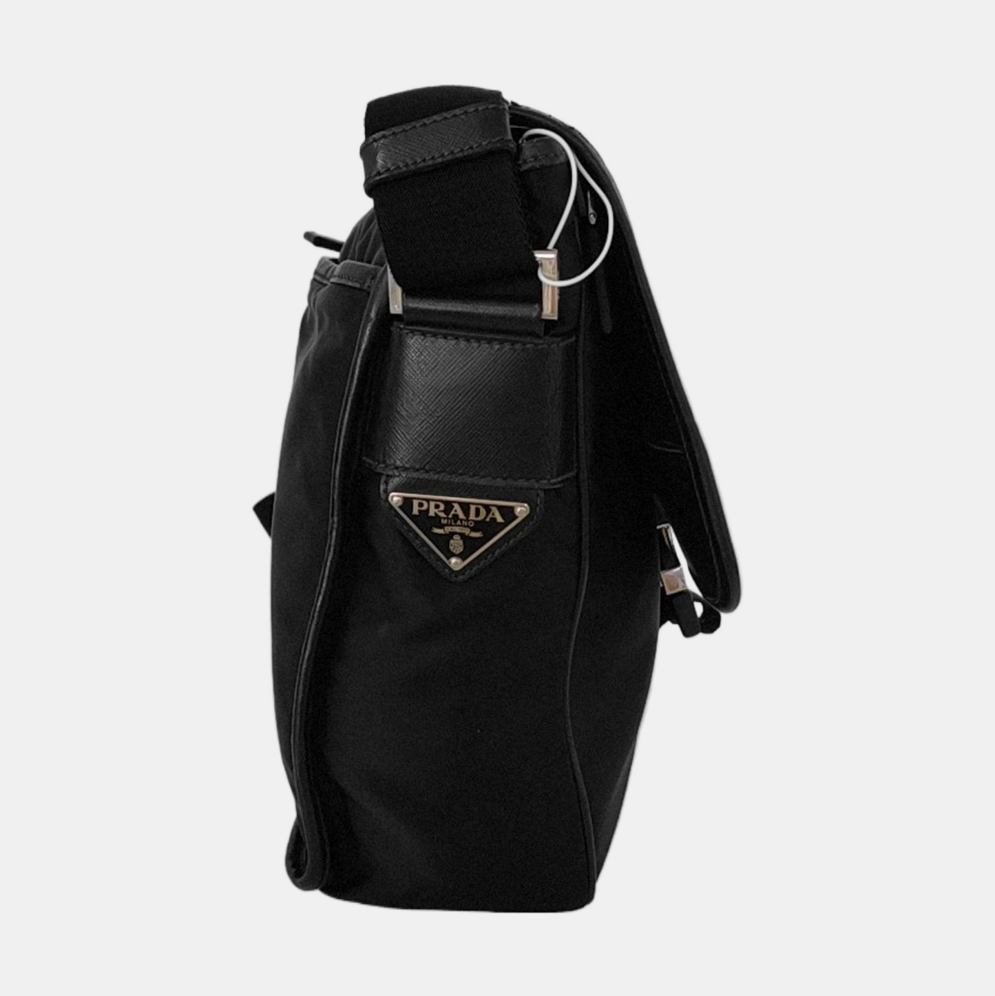 PRADA Black Nylon Crossbody Bag Single Shoulder Bag Silver Hardware-(SKU)-953408479
