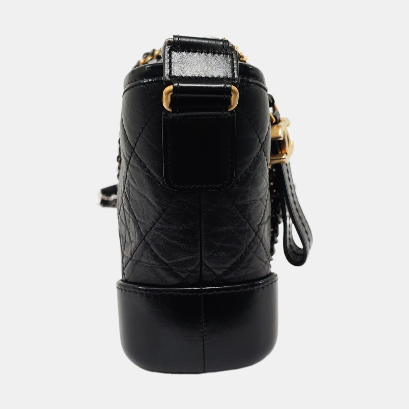 CHANEL GABRIELLE small black leather quilted diamond-stitched crossbody bag shoulder bag removable shoulder strap-(SKU)-953784827