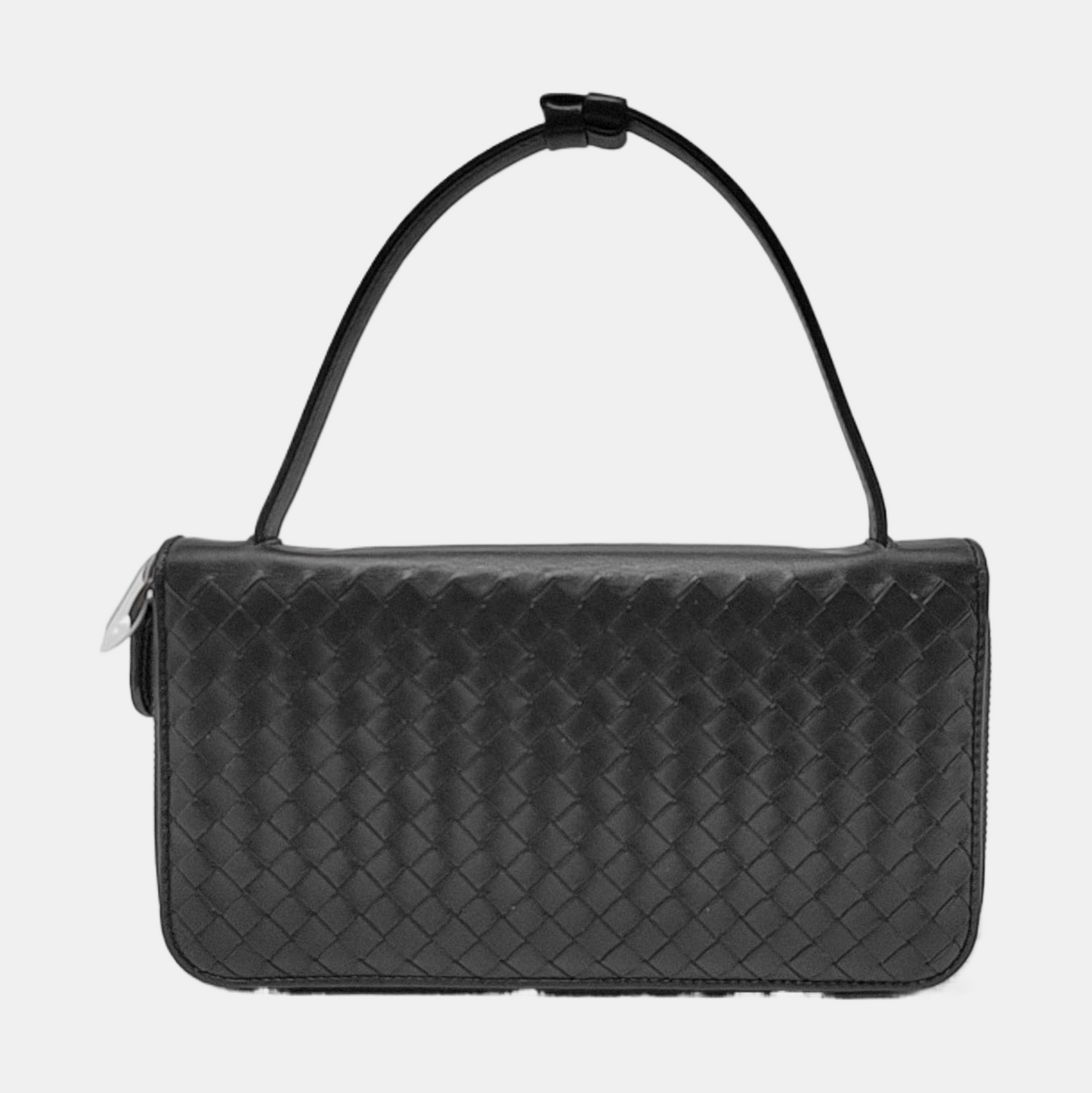 BOTTEGA VENETA Black Cowhide Braided Handbag Black hardware-(SKU)-953739920