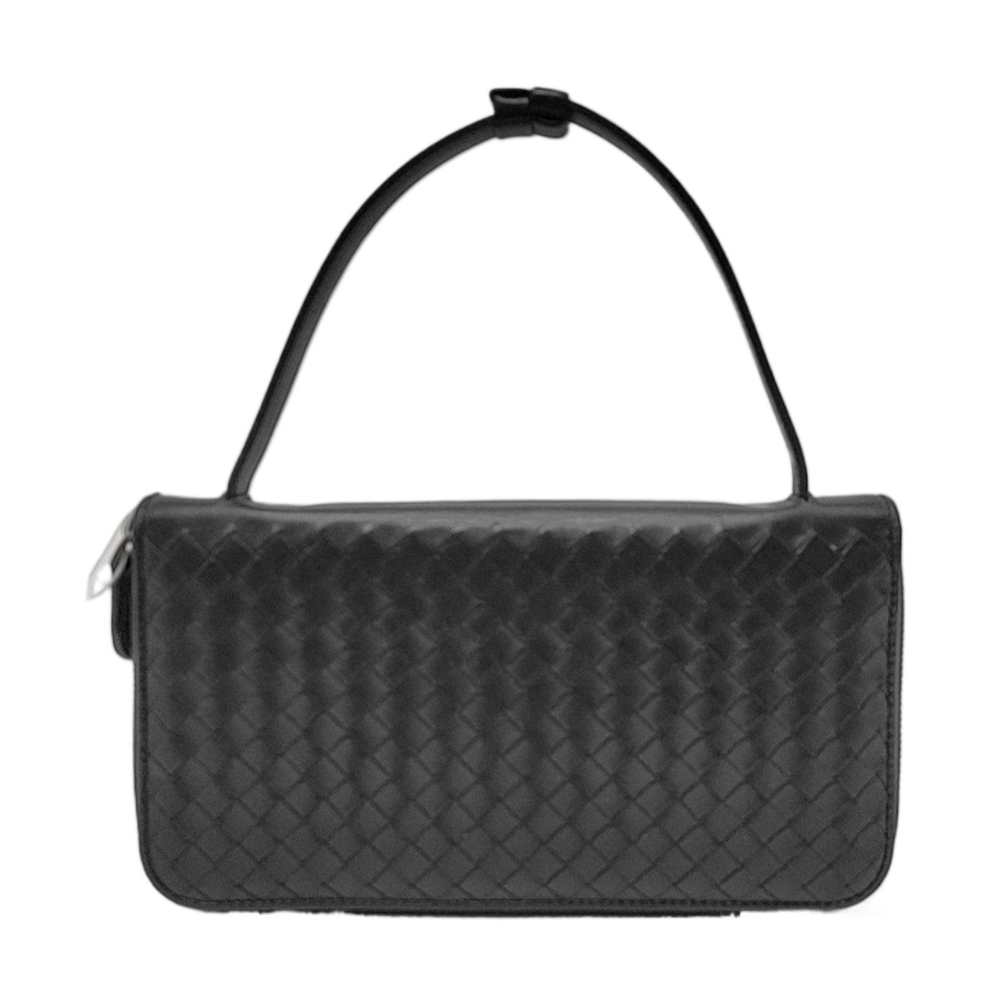 BOTTEGA VENETA Black Cowhide Braided Handbag Black hardware-(SKU)-953739920