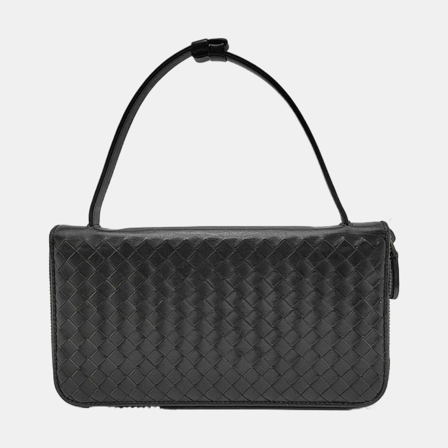 BOTTEGA VENETA Black Cowhide Braided Handbag Black hardware-(SKU)-953739920