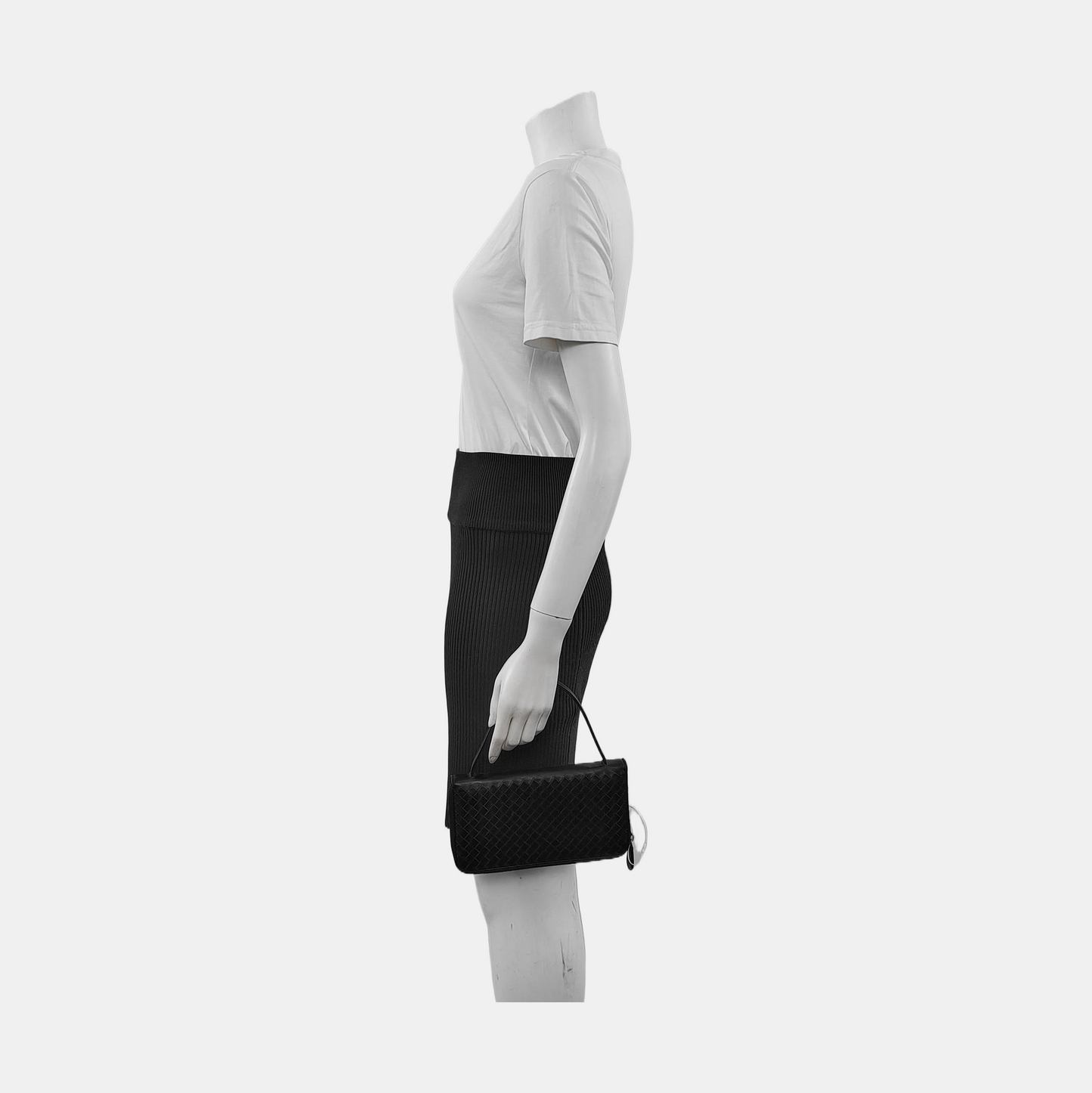 BOTTEGA VENETA Black Cowhide Braided Handbag Black hardware-(SKU)-953739920