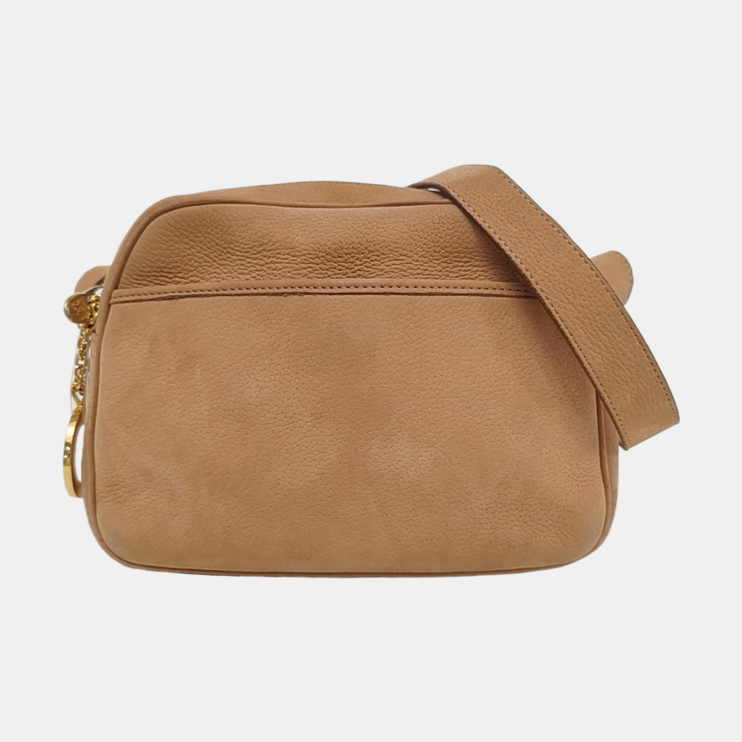 CELINE Brown Leather Crossbody Single Shoulder Bag Golden hardware-(SKU)-953952242