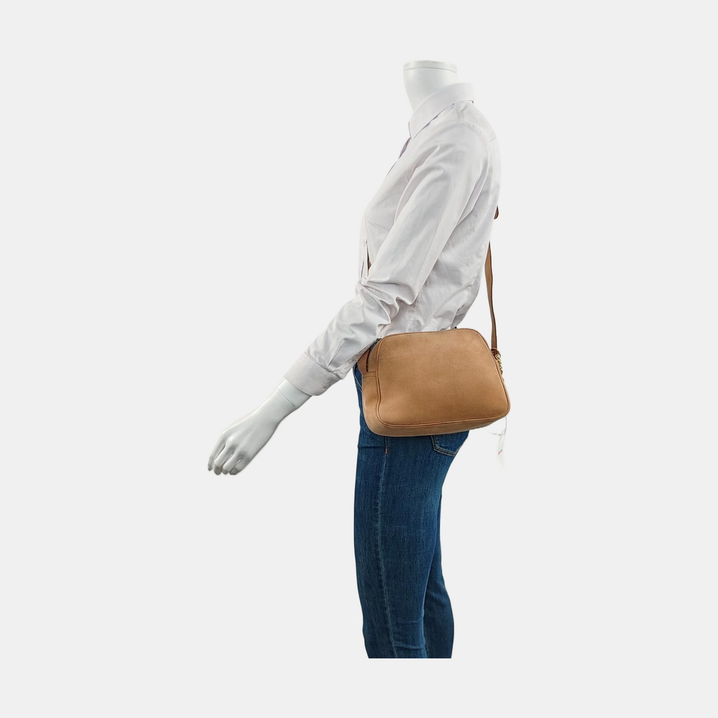 CELINE Brown Leather Crossbody Single Shoulder Bag Golden hardware-(SKU)-953952242