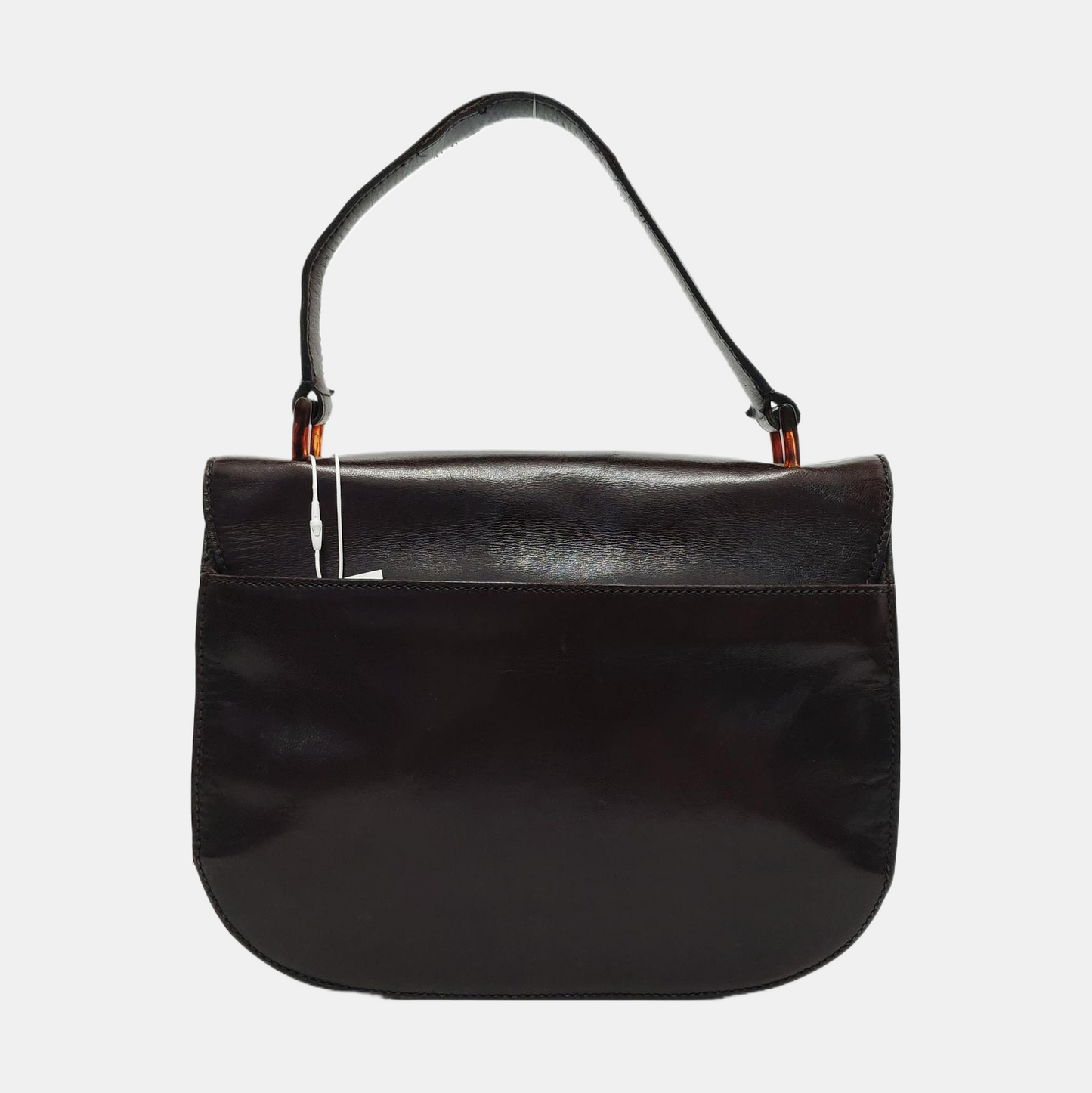 PRADA Dark Brown Leather Handbag Brown Hardware-(SKU)-954064287