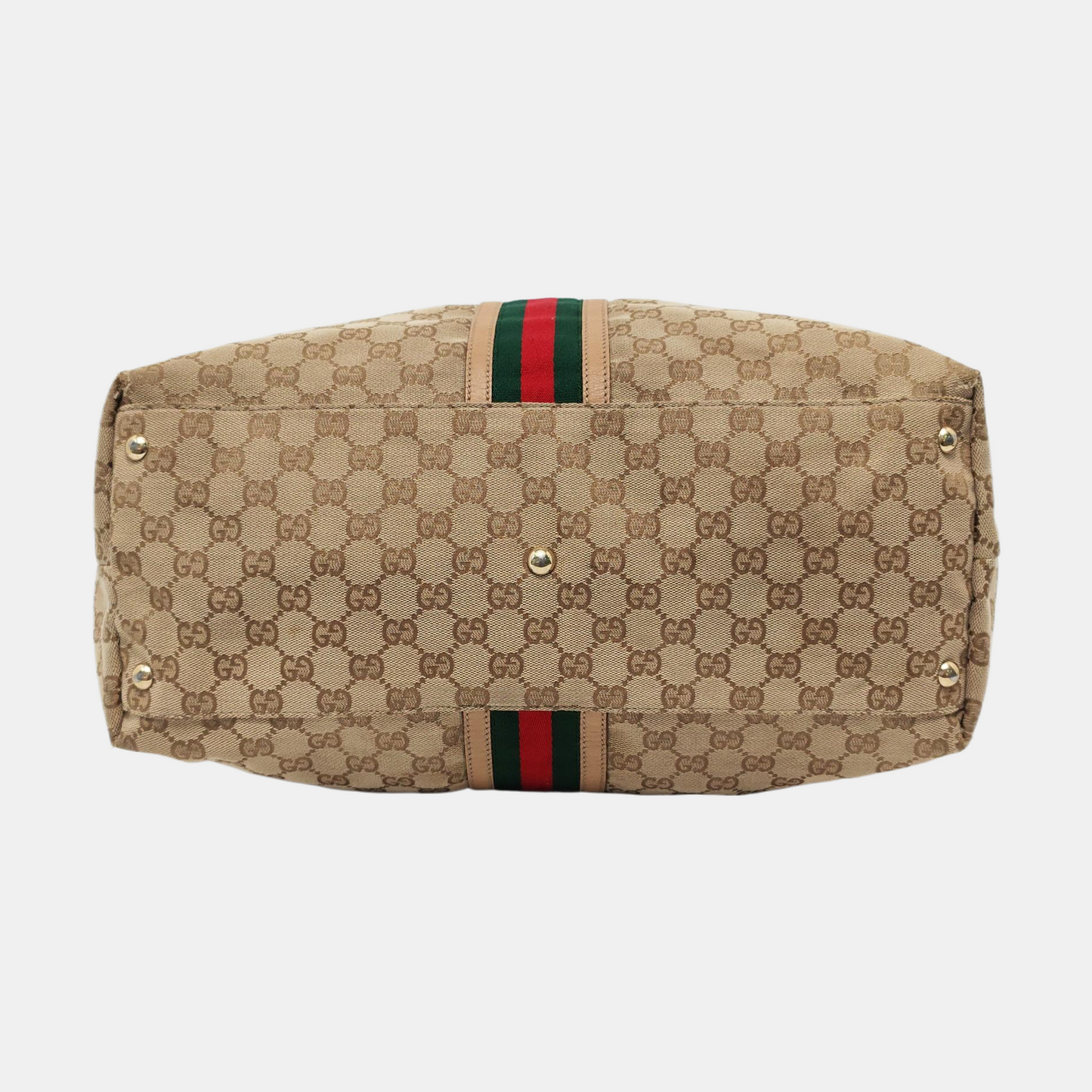GUCCI Mayfair Khaki Canvas Monogrammed Fringe Handbag Single Shoulder Bag Golden hardware-(SKU)-954107344