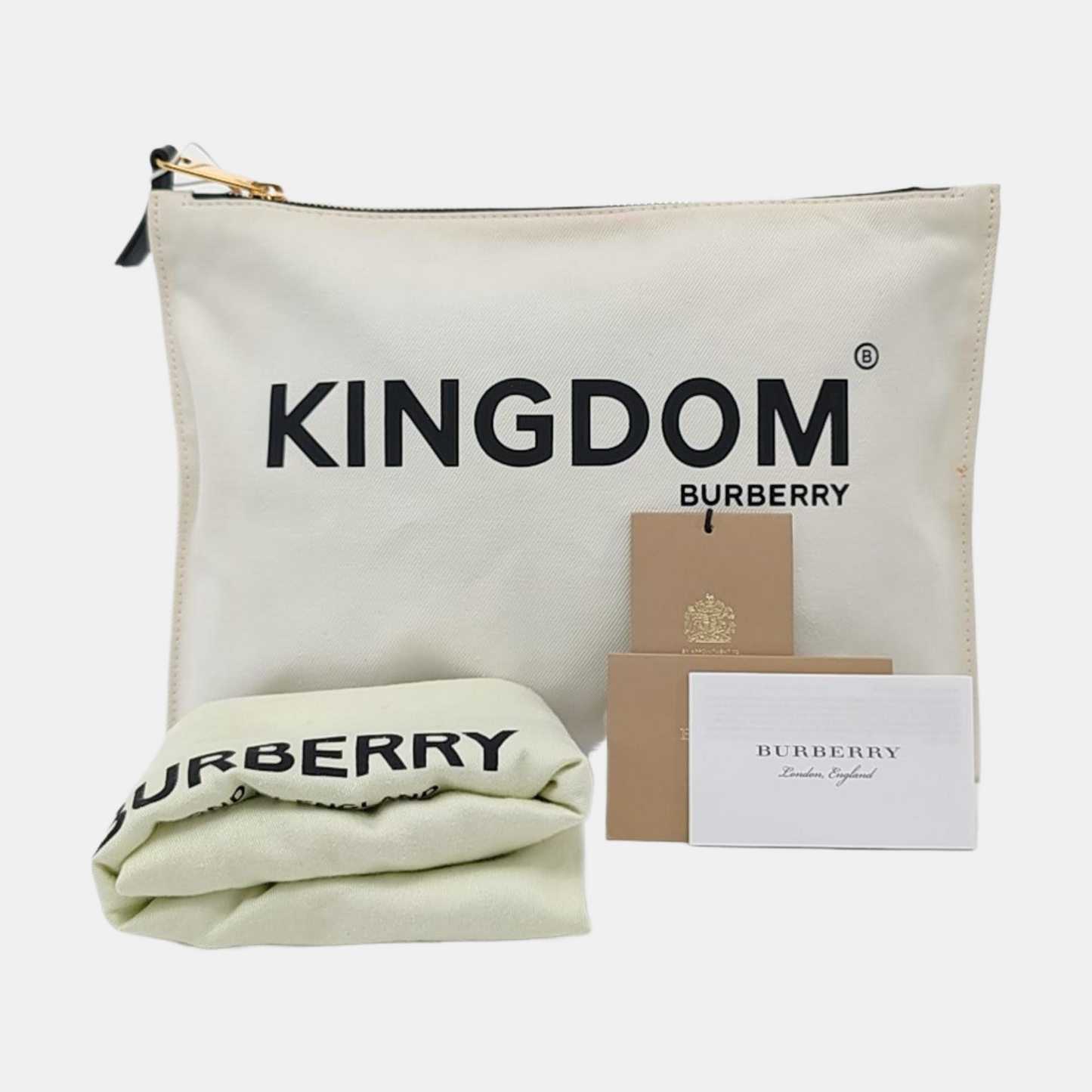 BURBERRY White Canvas Handbag Golden hardware-(SKU)-954190575