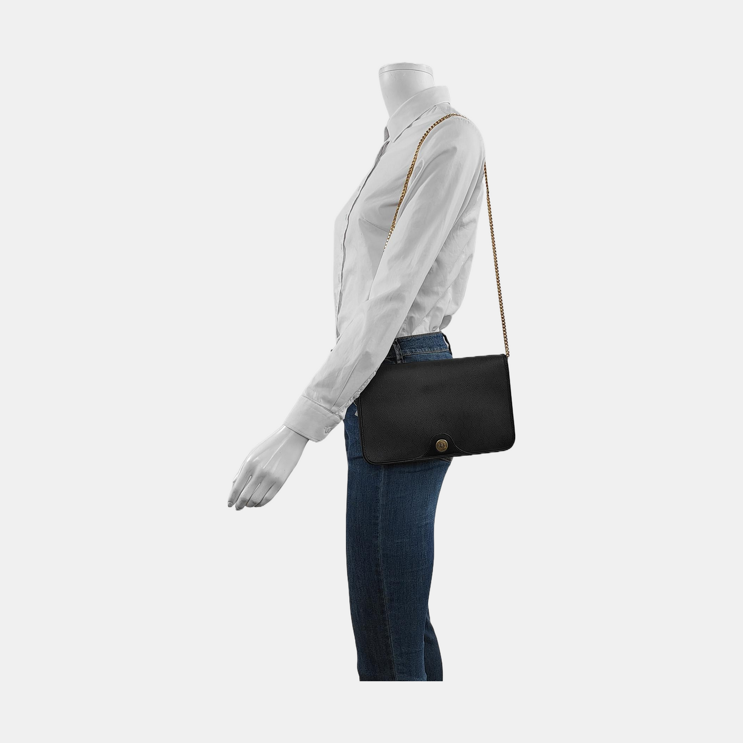 DIOR Black Coated Canvas Single Shoulder Bag-(SKU)-954098383