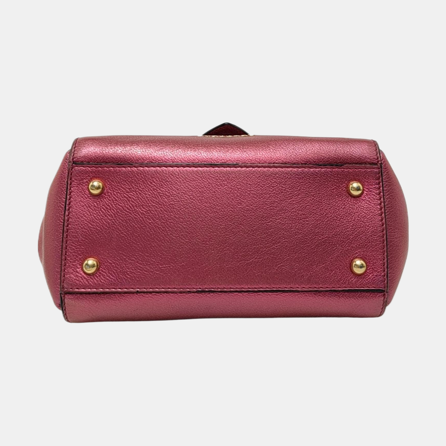 BURBERRY Buckle Fuchsia Leather Shoulder Tote Crossbody Bag Golden hardware Removable shoulder strap-(SKU)-954093592