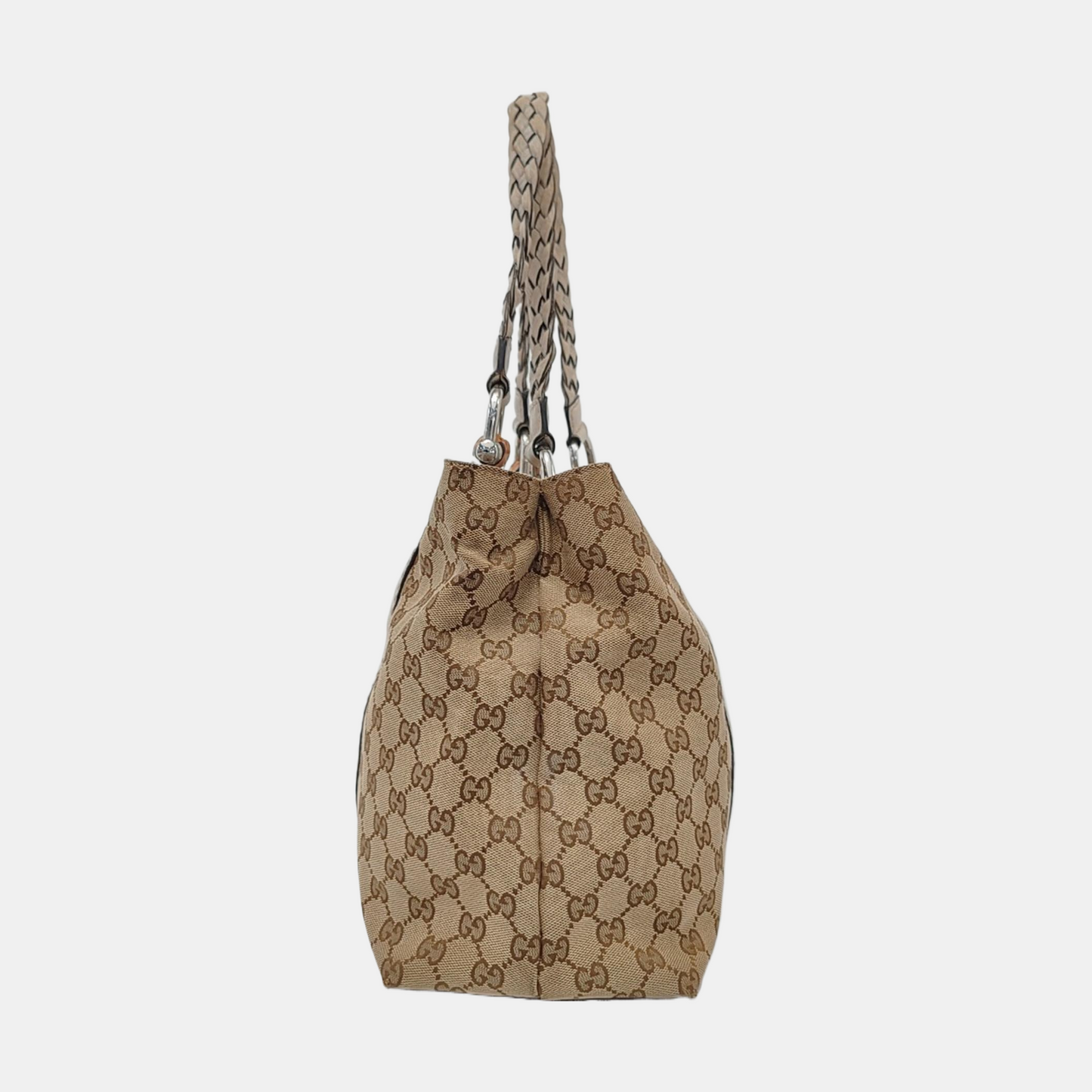 GUCCI Pelham Ebony Canvas Monogram Single Shoulder Bag Handbag Silver Hardware-(SKU)-954135754