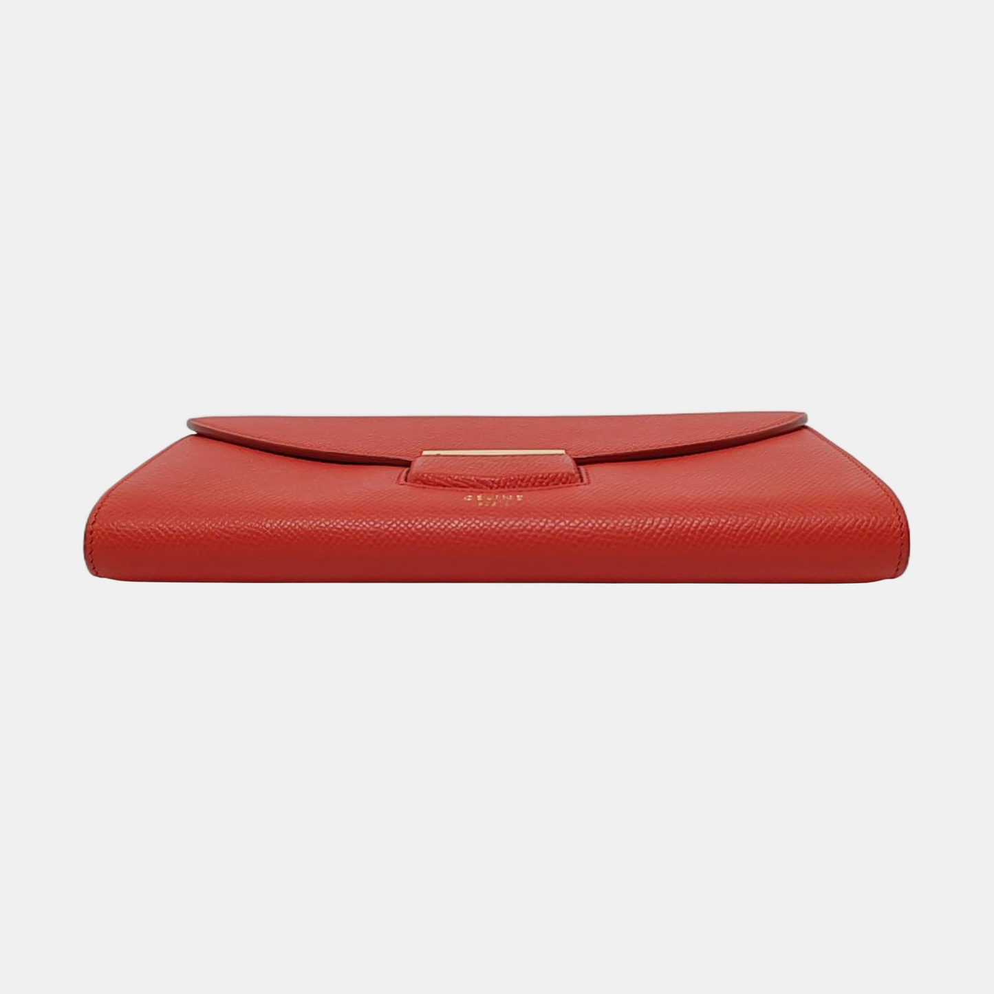 CELINE TROTTEUR Large size Red Leather Wallet Golden hardware-(SKU)-954216464