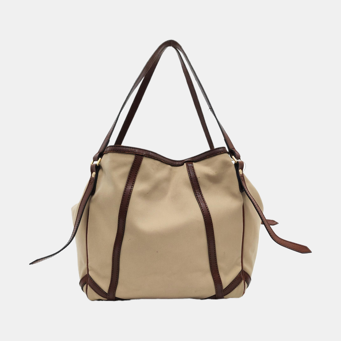 BURBERRY CanterburyMedium Khaki Canvas No Shoulder Bag-(SKU)-936730743