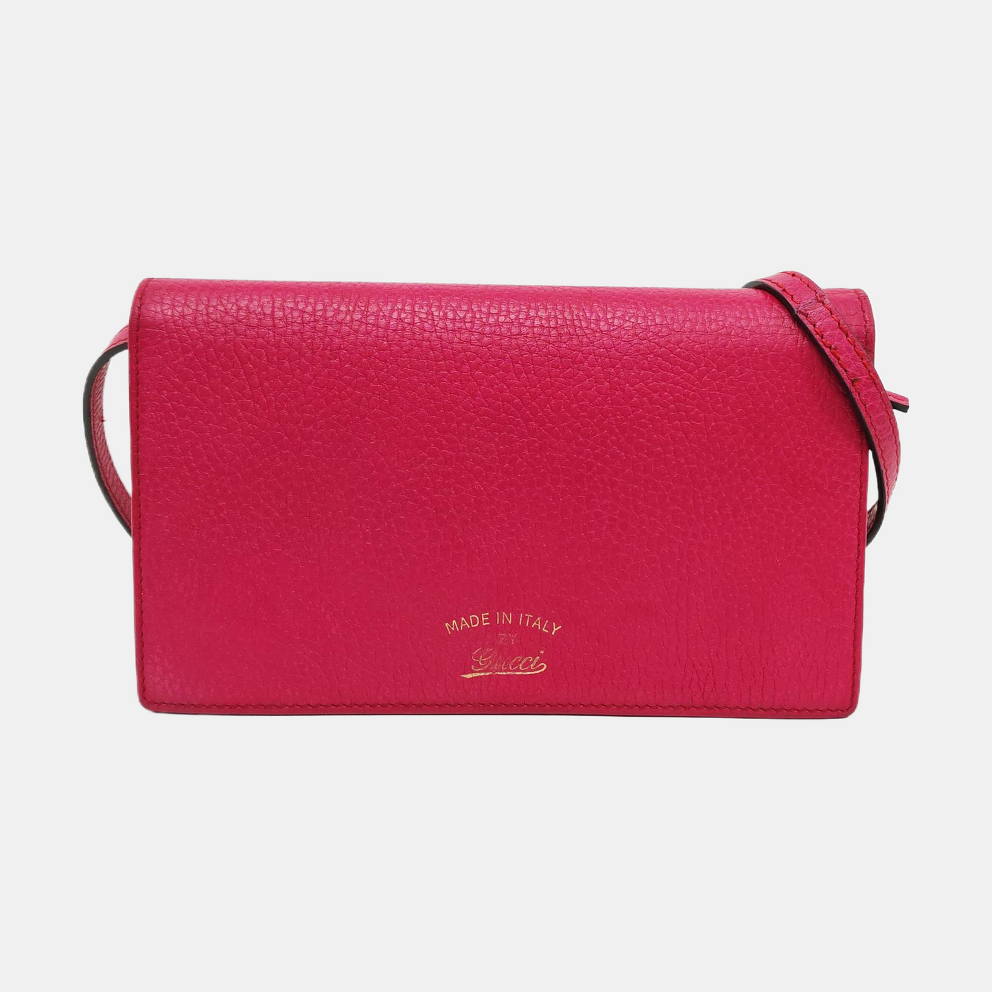 GUCCI Swing Fuchsia Pink Leather Crossbody Shoulder Bag Golden hardware Removable shoulder strap-(SKU)-954330467