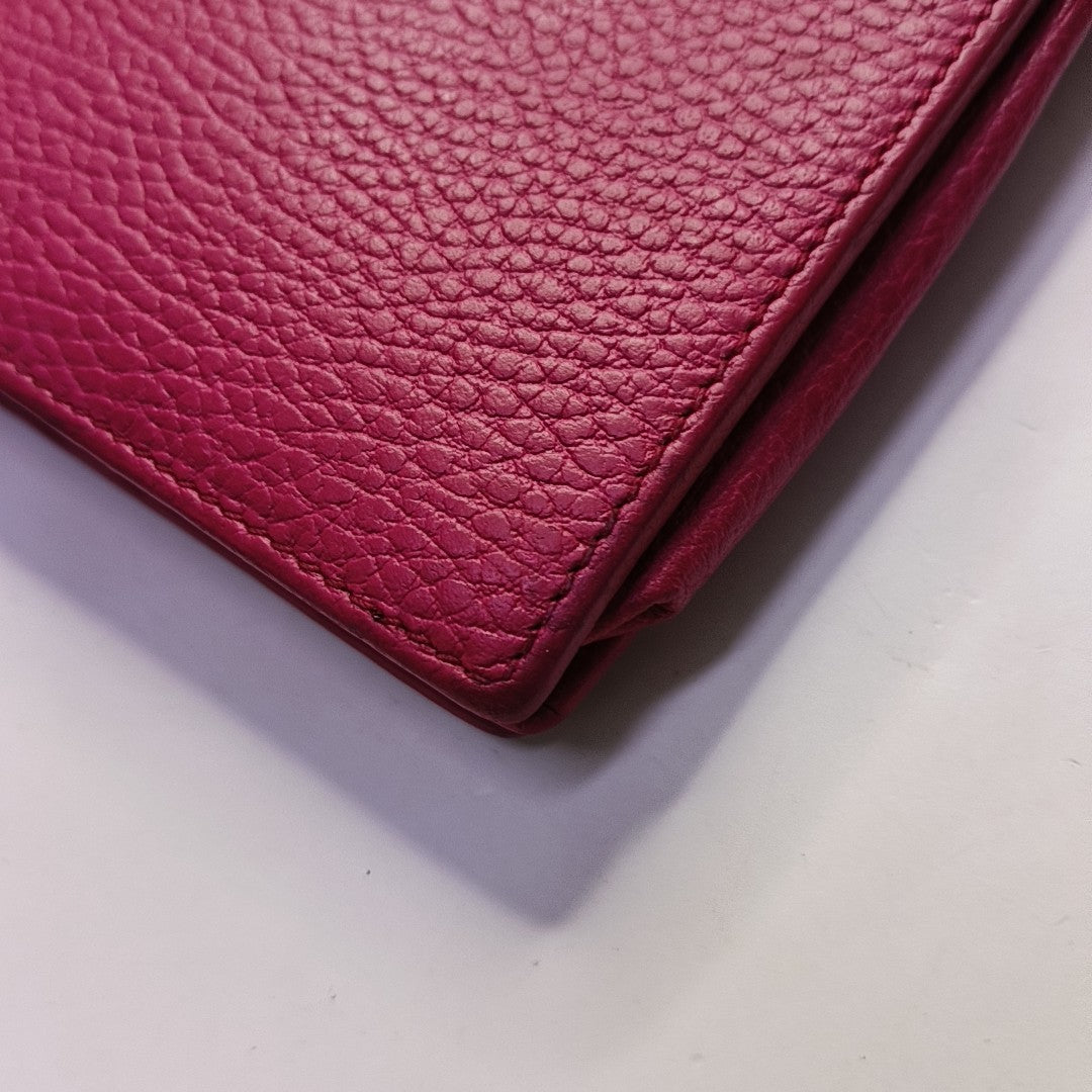 GUCCI Swing Fuchsia Pink Leather Crossbody Shoulder Bag Golden hardware Removable shoulder strap-(SKU)-954330467
