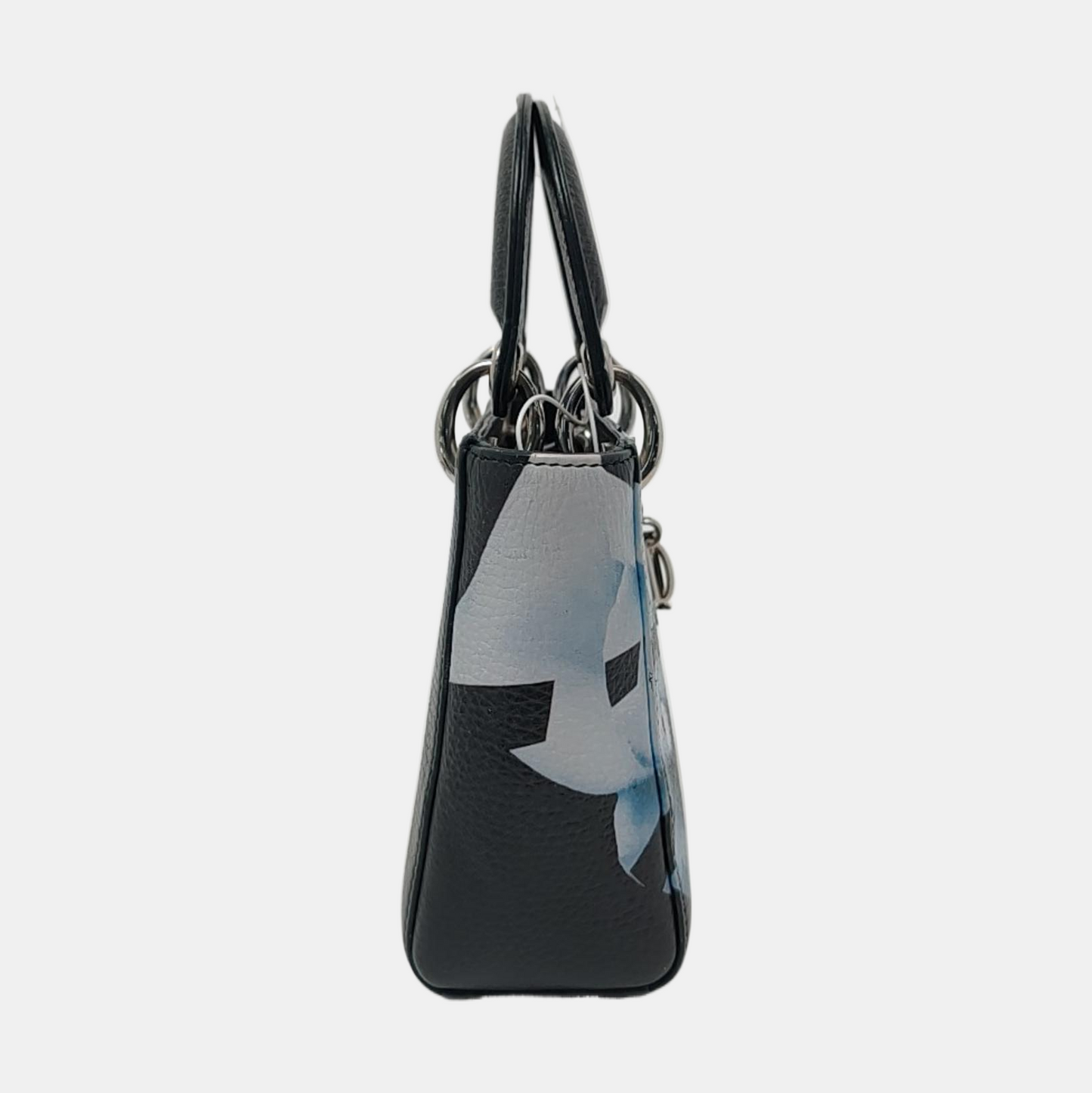 DIOR Diorissimo Mini Dark Green Leather Printed Lady Dior Bag Shoulder Bag Tote Bag with Detachable Strap-(SKU)-954451188