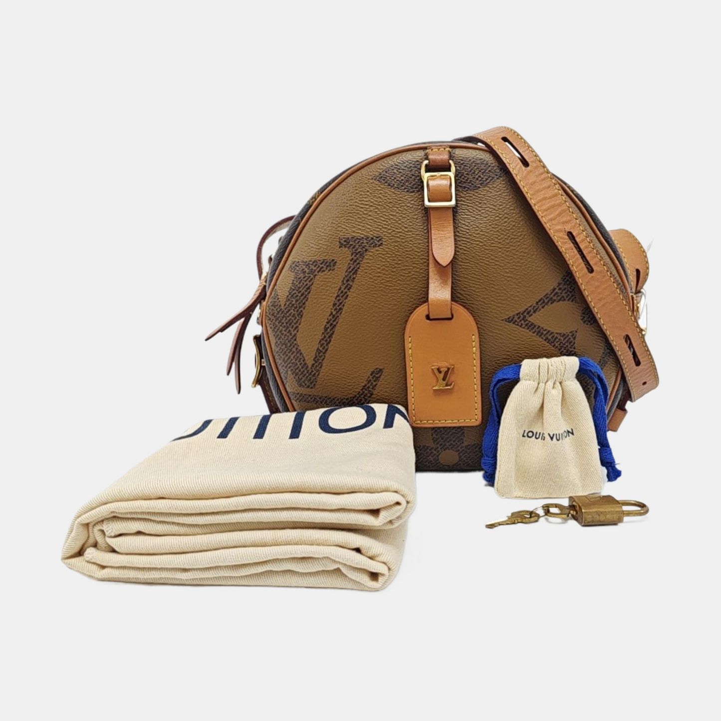 LOUIS VUITTON BOITE CHAPEAU Medium Brown Coated Canvas Monogram Vernis Pancake Bag Crossbody Bag Single Shoulder Bag Adjustable Strap-(SKU)-954449179