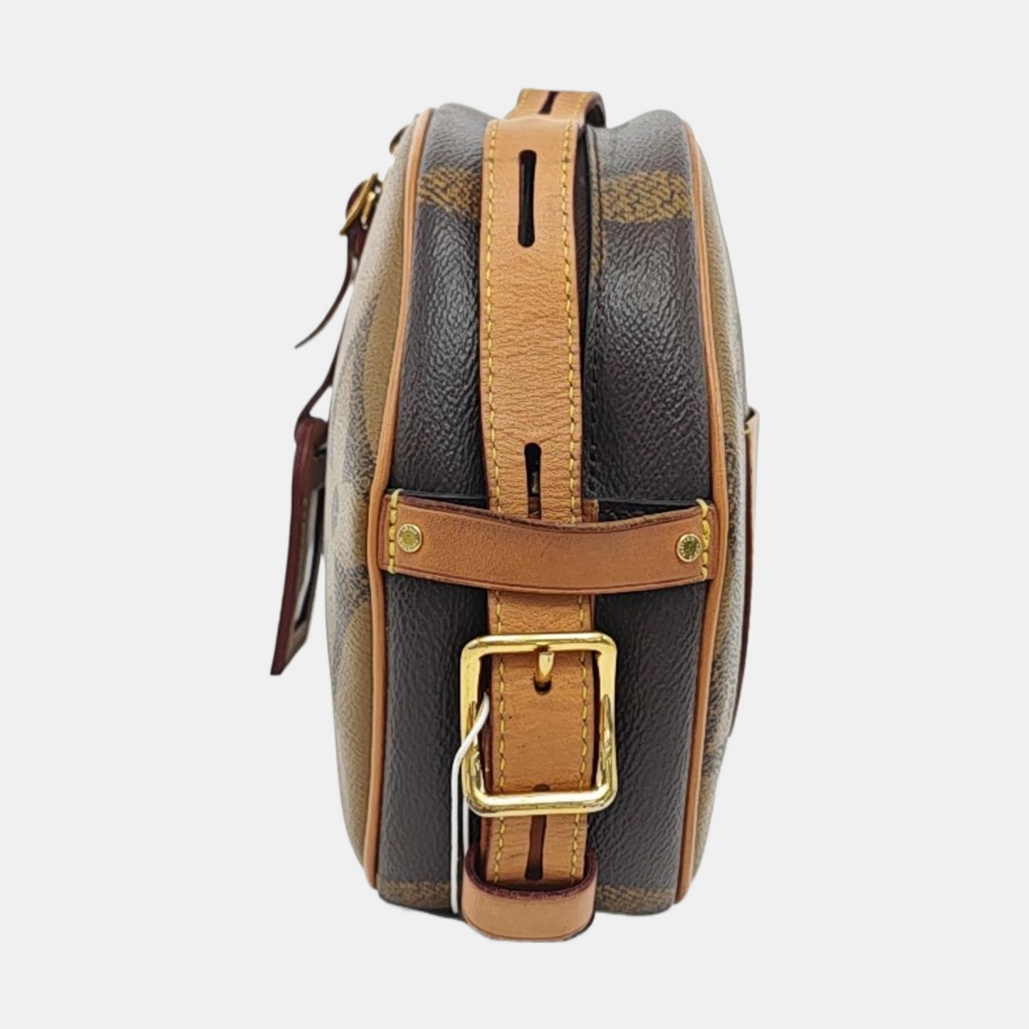 LOUIS VUITTON BOITE CHAPEAU Medium Brown Coated Canvas Monogram Vernis Pancake Bag Crossbody Bag Single Shoulder Bag Adjustable Strap-(SKU)-954449179
