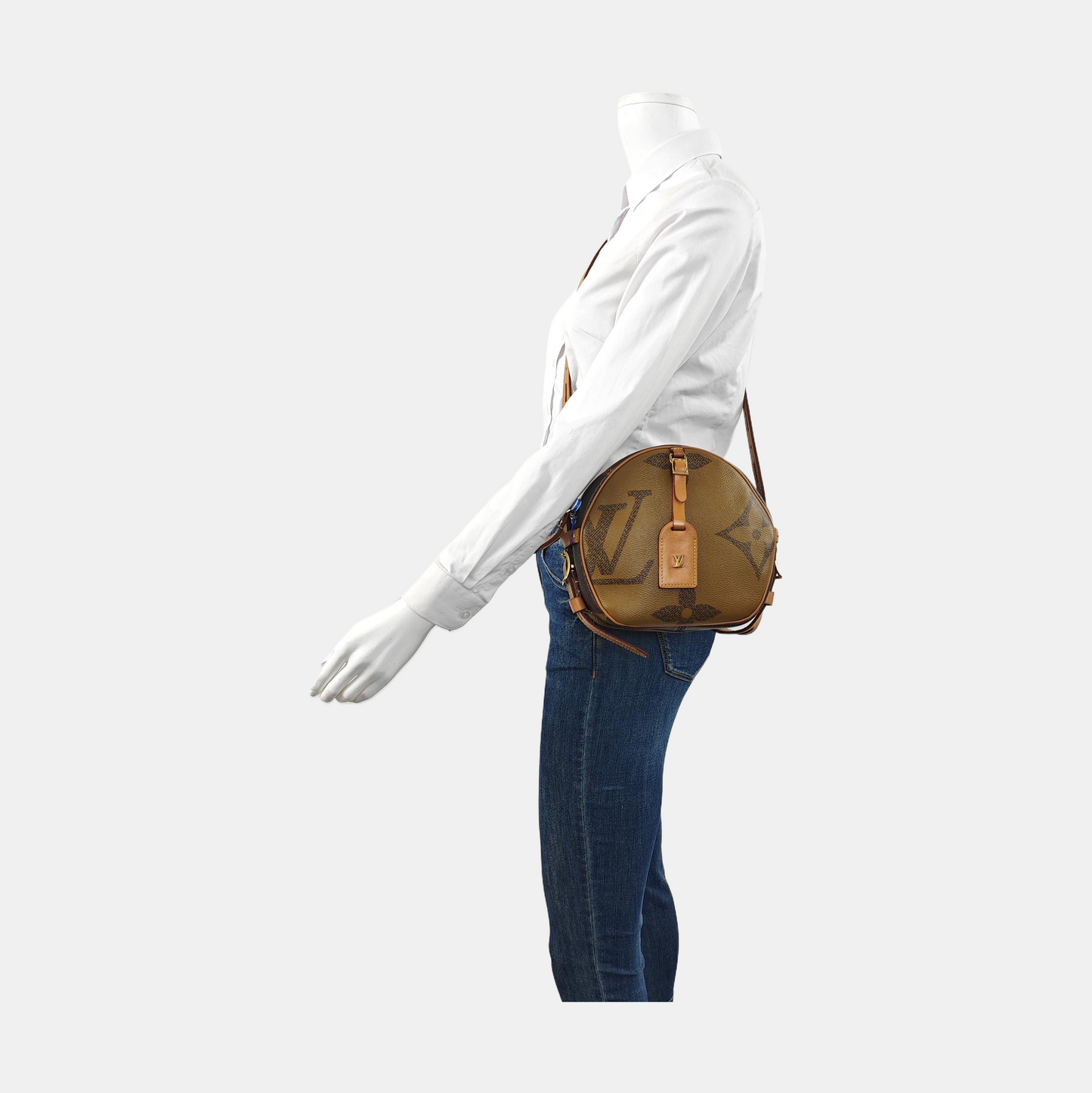 LOUIS VUITTON BOITE CHAPEAU Medium Brown Coated Canvas Monogram Vernis Pancake Bag Crossbody Bag Single Shoulder Bag Adjustable Strap-(SKU)-954449179