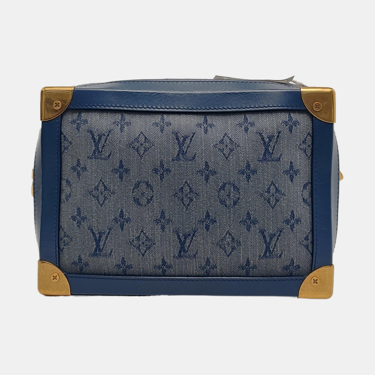 LOUIS VUITTON SOFT TRUNK Blue Denim Monogram Quilted Shoulder Bag, Handbag with Detachable Strap-(SKU)-954467210