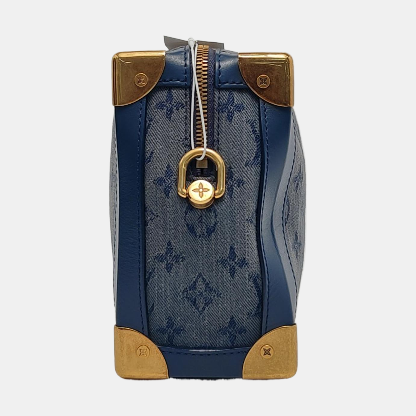 LOUIS VUITTON SOFT TRUNK Blue Denim Monogram Quilted Shoulder Bag, Handbag with Detachable Strap-(SKU)-954467210