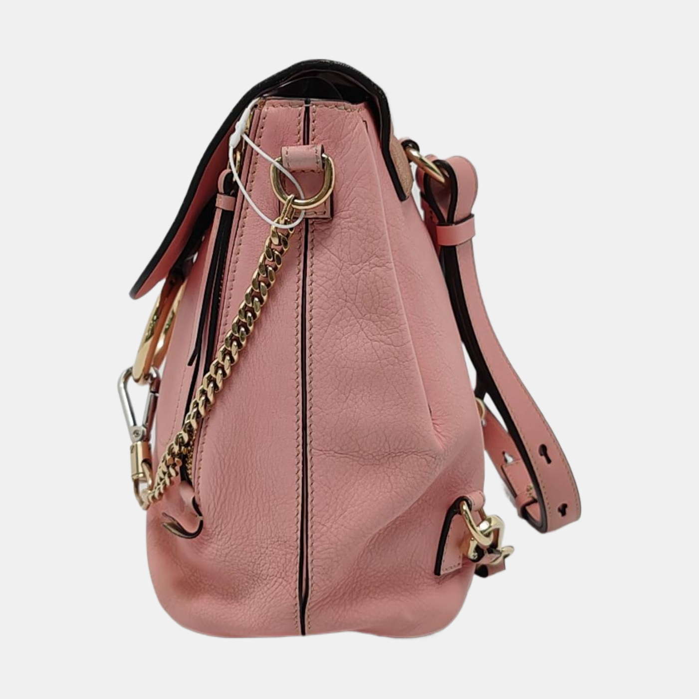 Chloé Faye Pink Cowhide Backpack, Single Shoulder Bag Golden hardware Removable shoulder strap-(SKU)-954247271