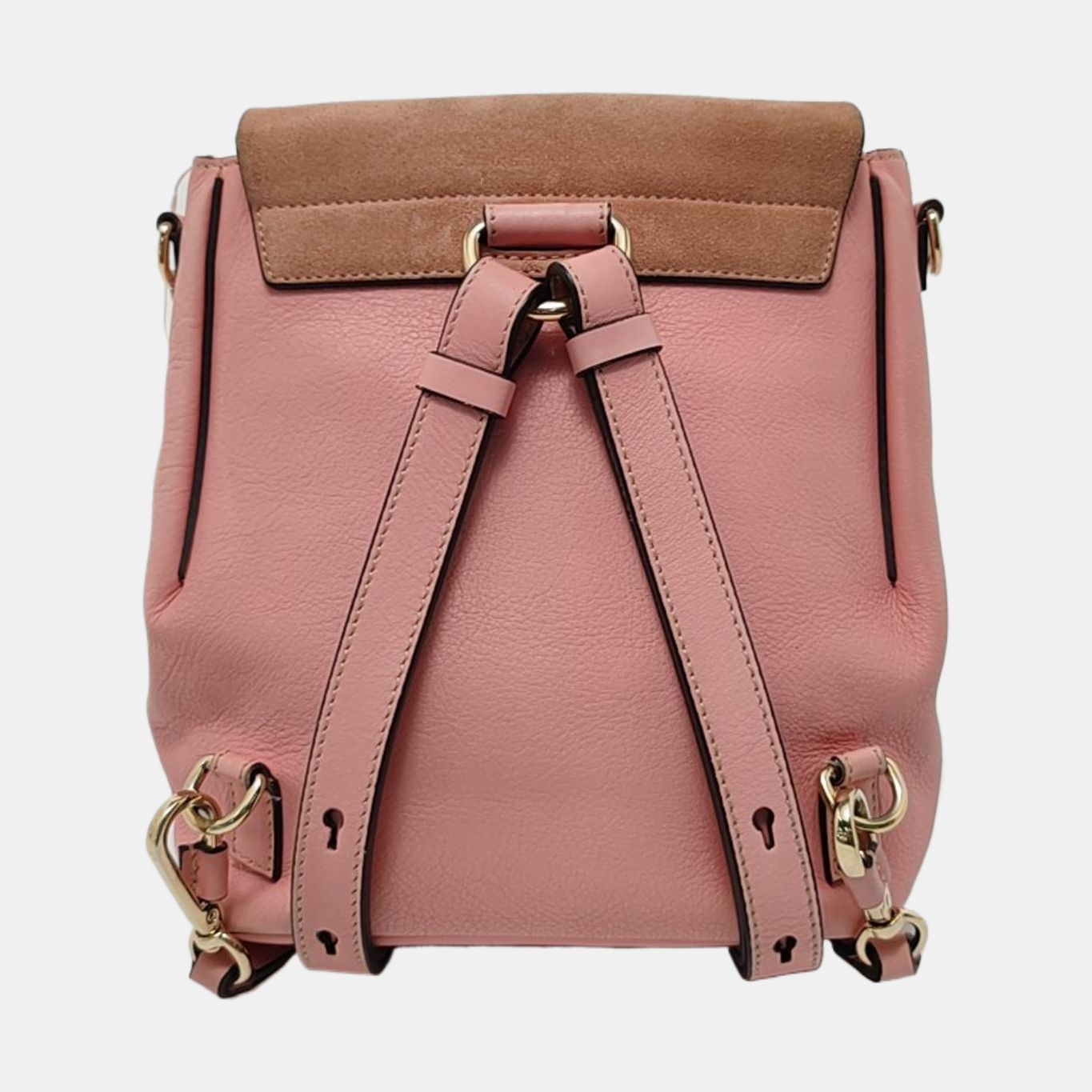 Chloé Faye Pink Cowhide Backpack, Single Shoulder Bag Golden hardware Removable shoulder strap-(SKU)-954247271