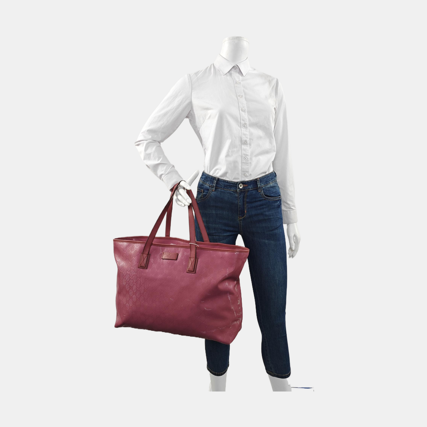 GUCCI GG Imprime Pink Coated Canvas Monogram Single Shoulder Bag Golden hardware-(SKU)-953705541