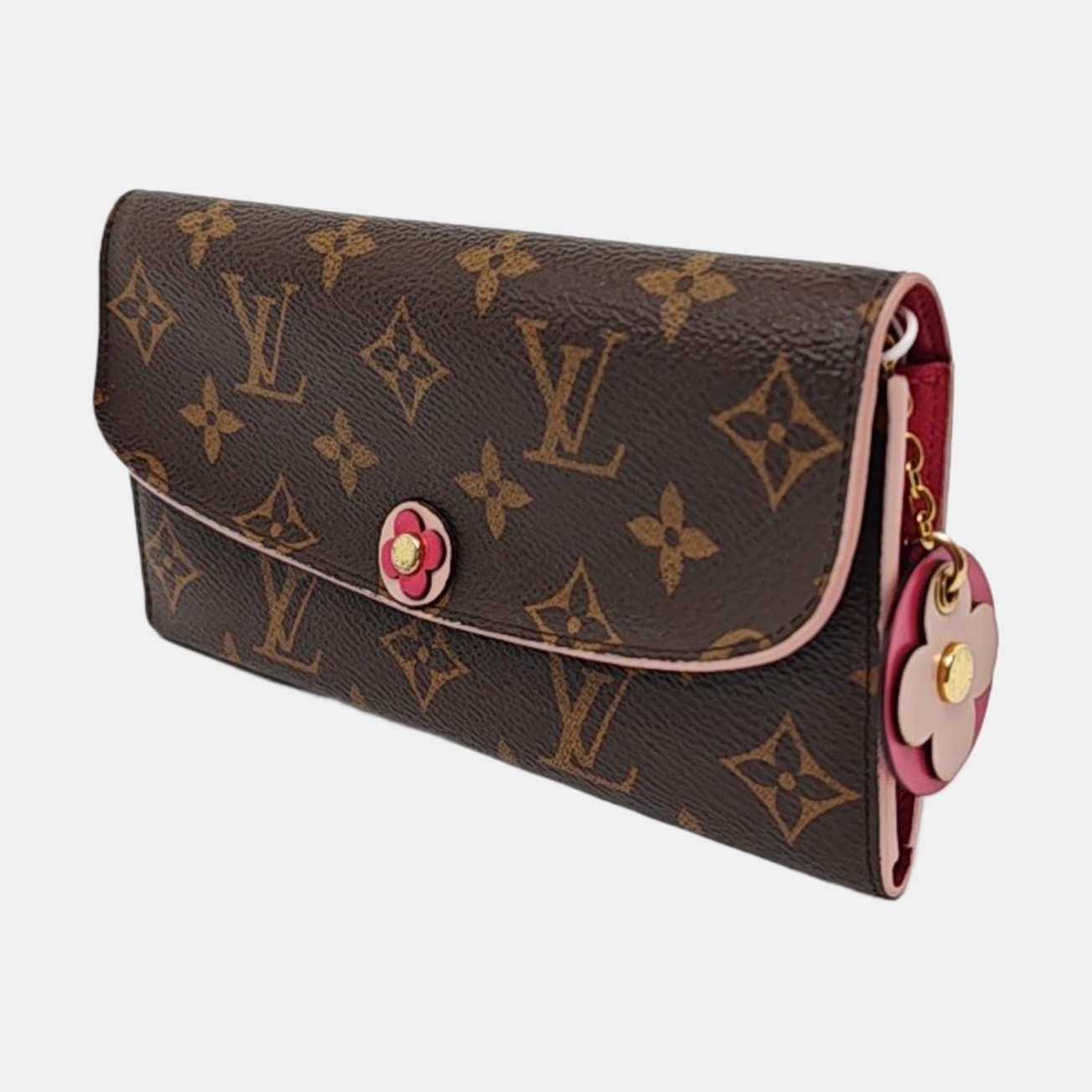LOUIS VUITTON EMILIE Brown coated canvas vintage wallet Golden hardware-(SKU)-942991994