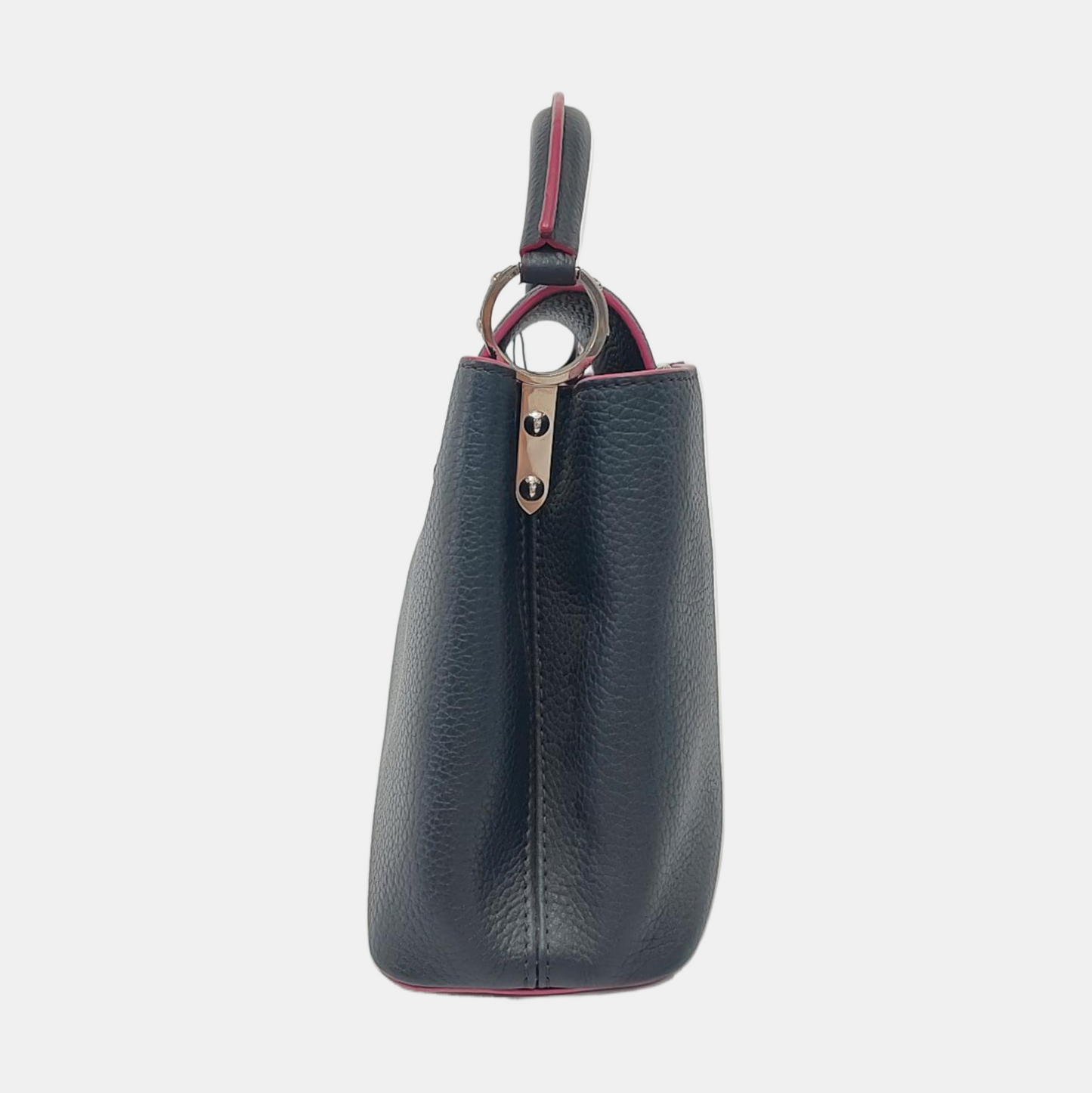 LOUIS VUITTON CAPUCINES BB Dark Blue Calfskin Shoulder Bag Tote Crossbody Bag with Detachable Strap-(SKU)-954441893