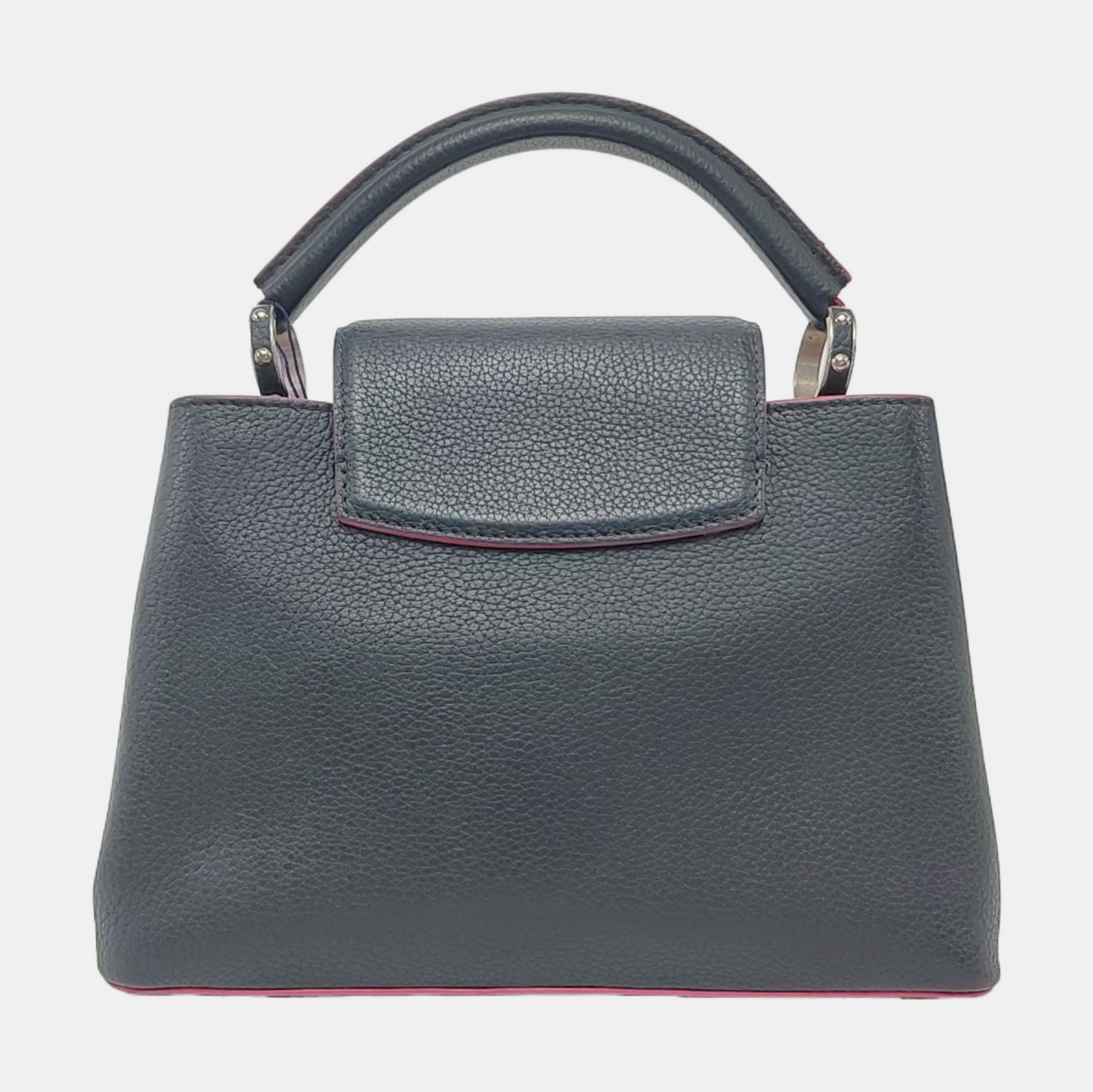 LOUIS VUITTON CAPUCINES BB Dark Blue Calfskin Shoulder Bag Tote Crossbody Bag with Detachable Strap-(SKU)-954441893