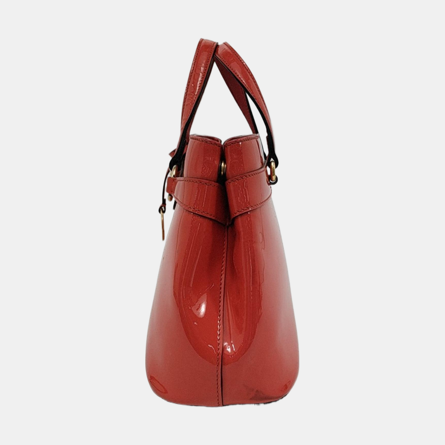 GUCCI Horsebit Chain Red Patent Leather Horsebit Shoulder and Handbag Golden hardware Removable shoulder strap-(SKU)-954143882