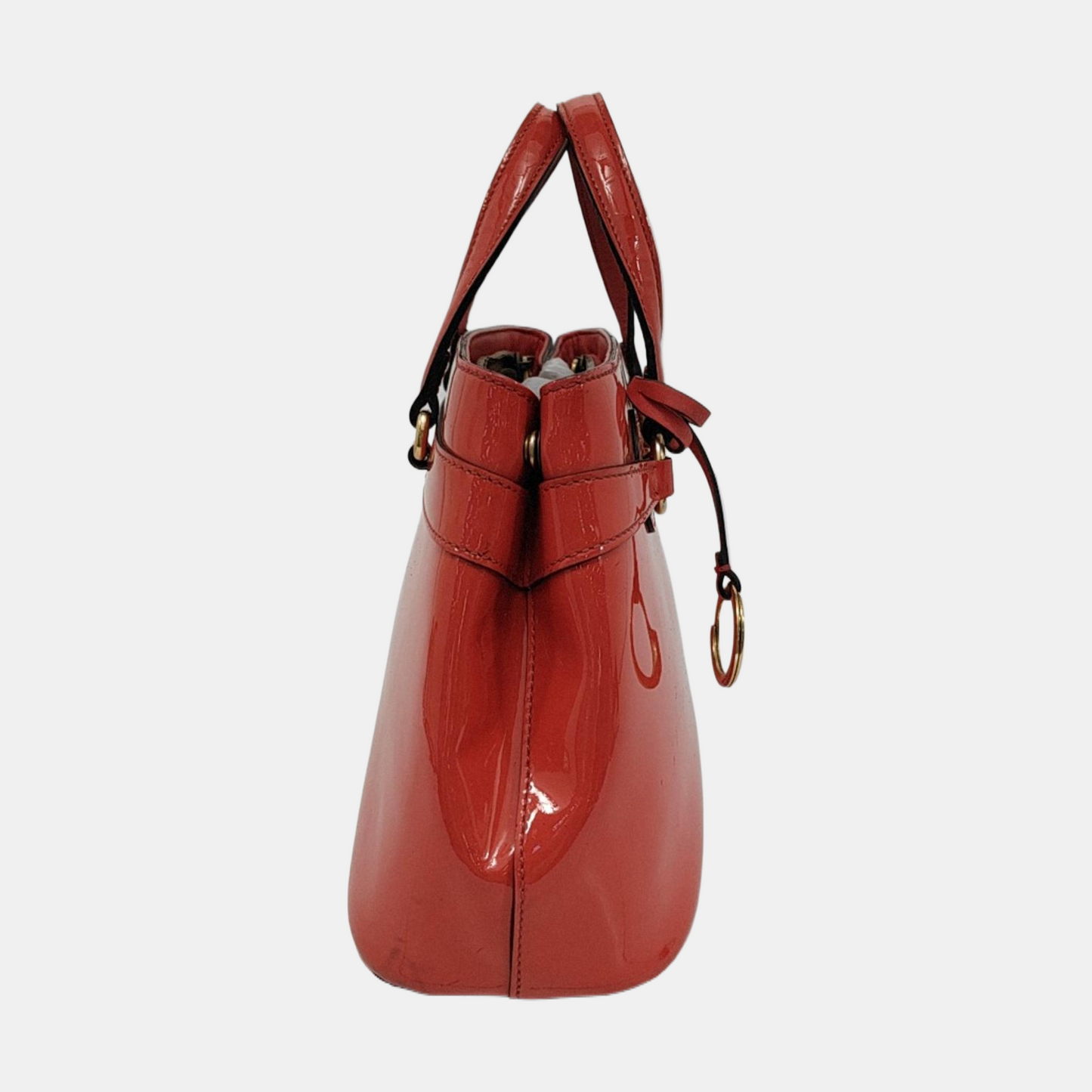 GUCCI Horsebit Chain Red Patent Leather Horsebit Shoulder and Handbag Golden hardware Removable shoulder strap-(SKU)-954143882