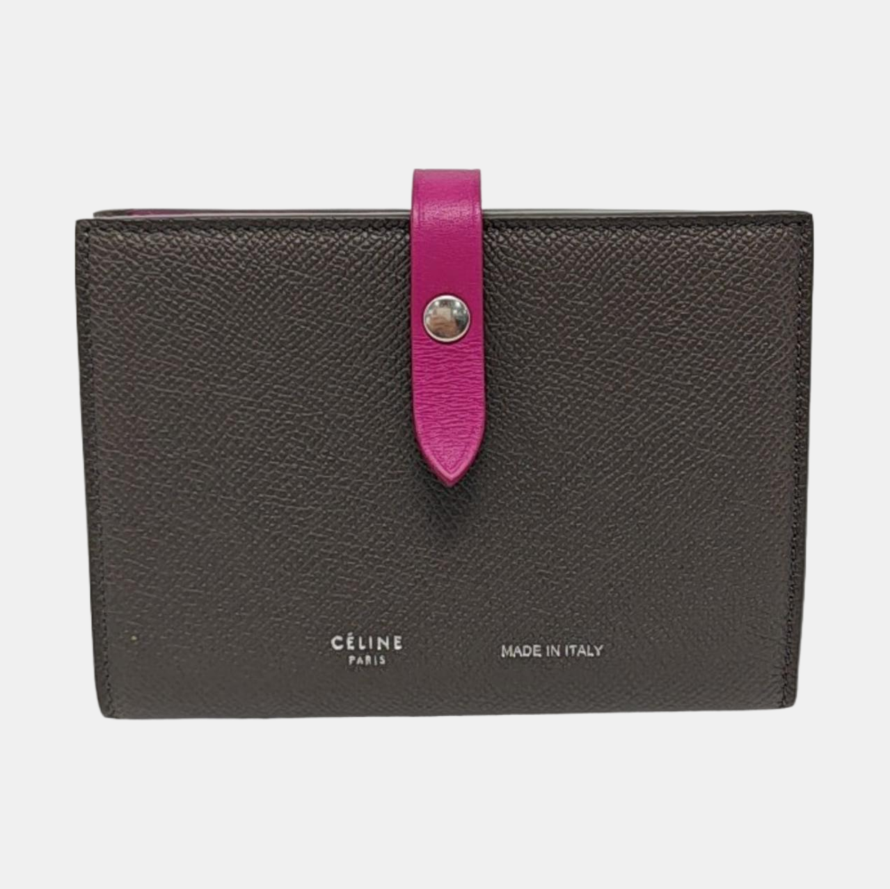 CELINE Medium size Gray Cowhide Wallet Silver Hardware-(SKU)-954228517