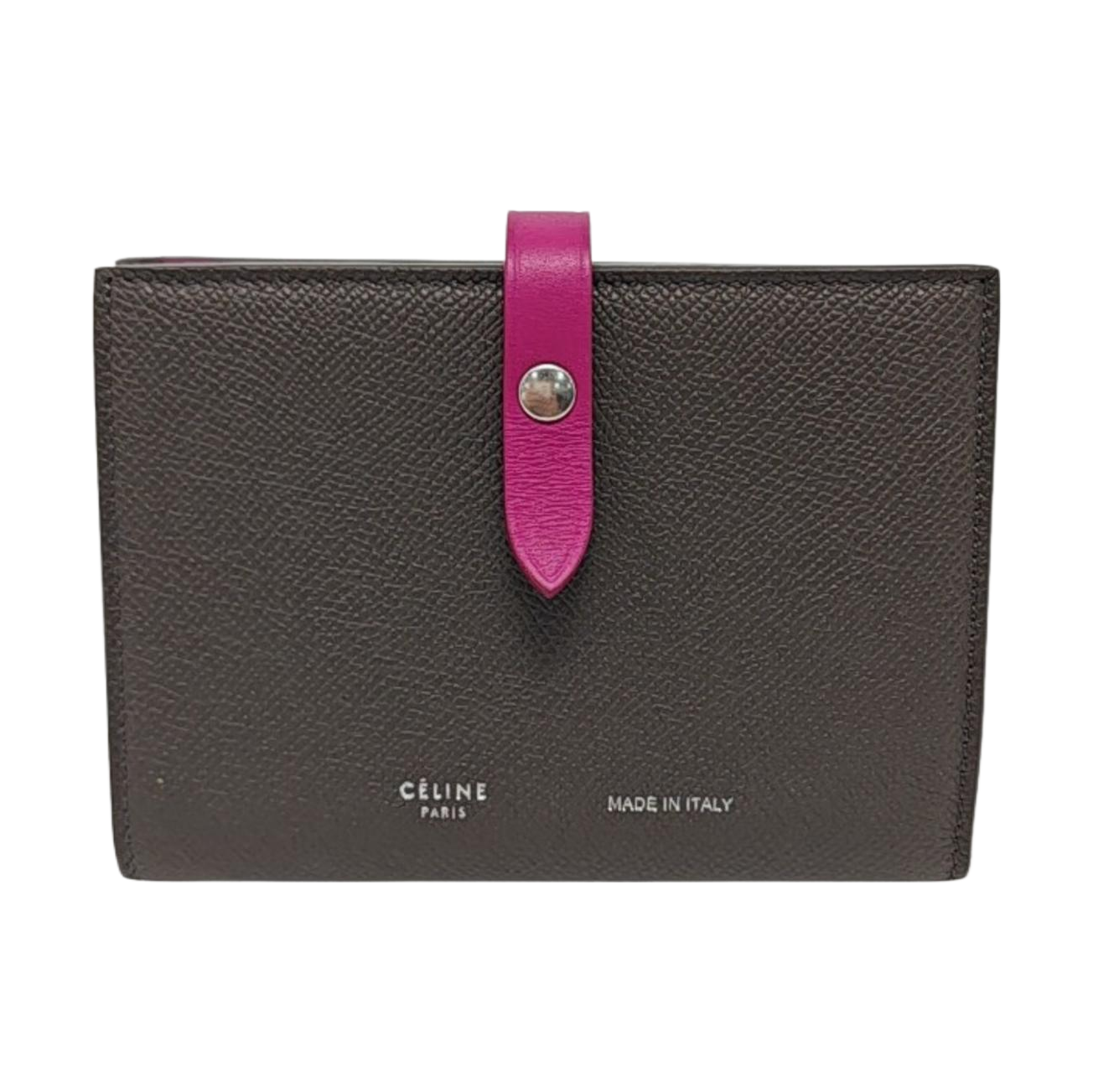CELINE Medium size Gray Cowhide Wallet Silver Hardware-(SKU)-954228517
