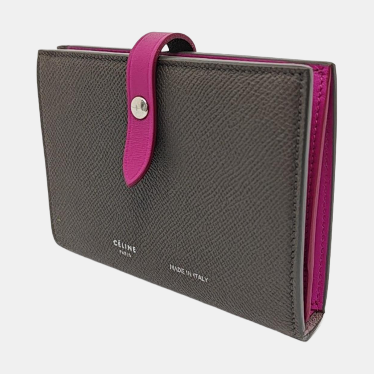 CELINE Medium size Gray Cowhide Wallet Silver Hardware-(SKU)-954228517