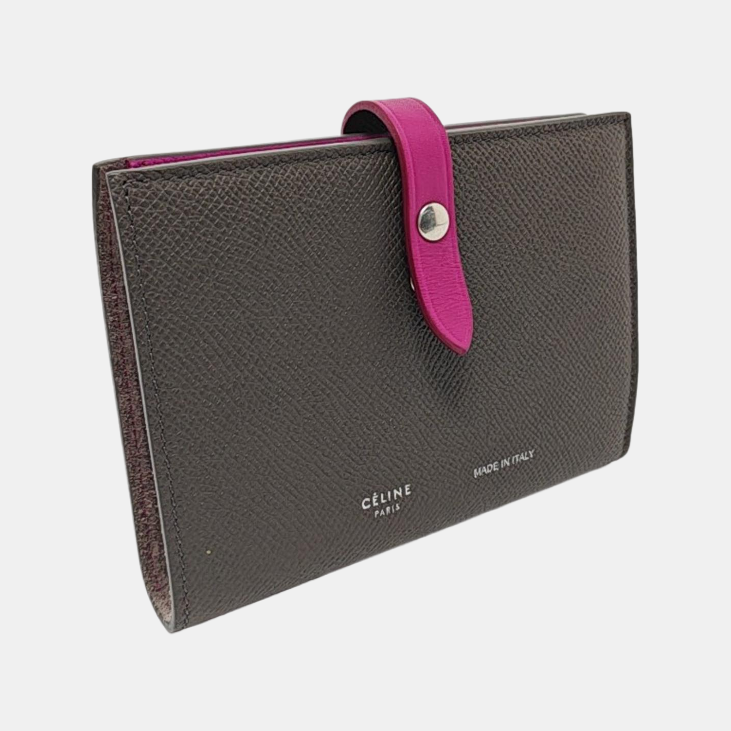 CELINE Medium size Gray Cowhide Wallet Silver Hardware-(SKU)-954228517