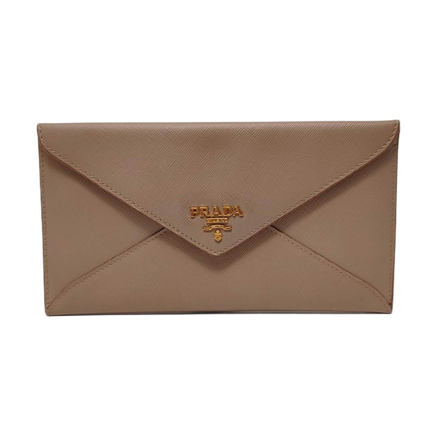 PRADA Khaki Cowhide Wallet Golden hardware-(SKU)-954136803