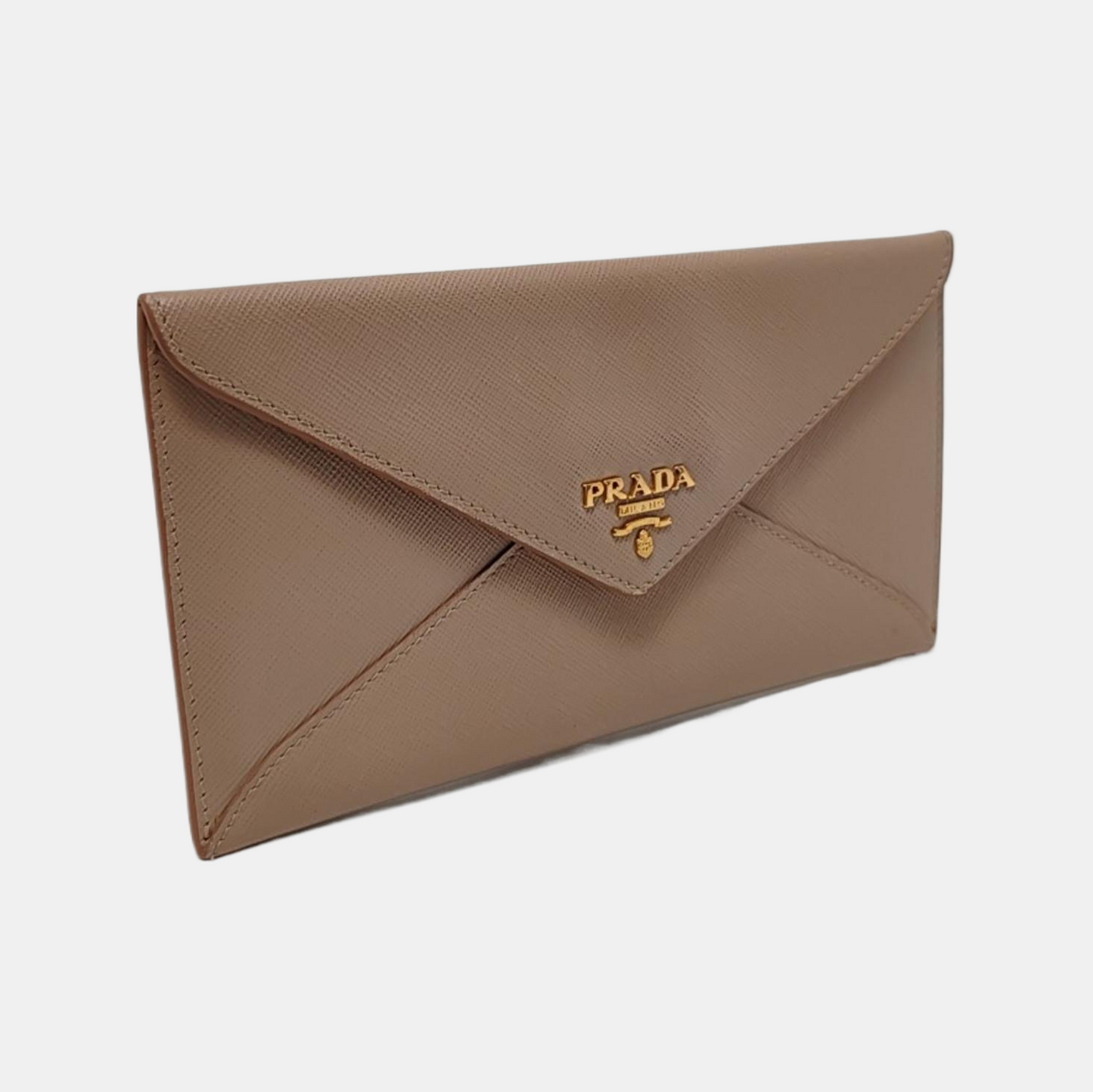PRADA Khaki Cowhide Wallet Golden hardware-(SKU)-954136803