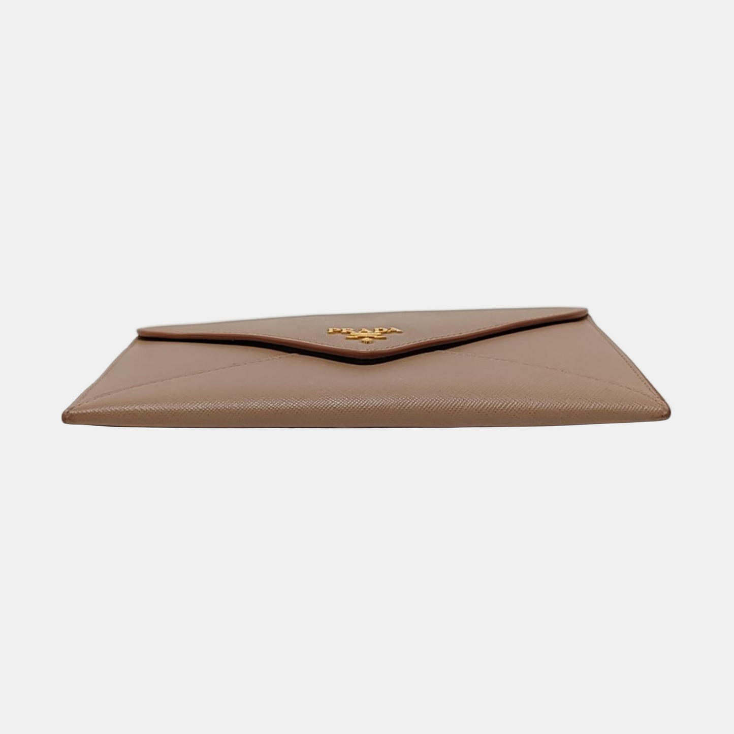 PRADA Khaki Cowhide Wallet Golden hardware-(SKU)-954136803