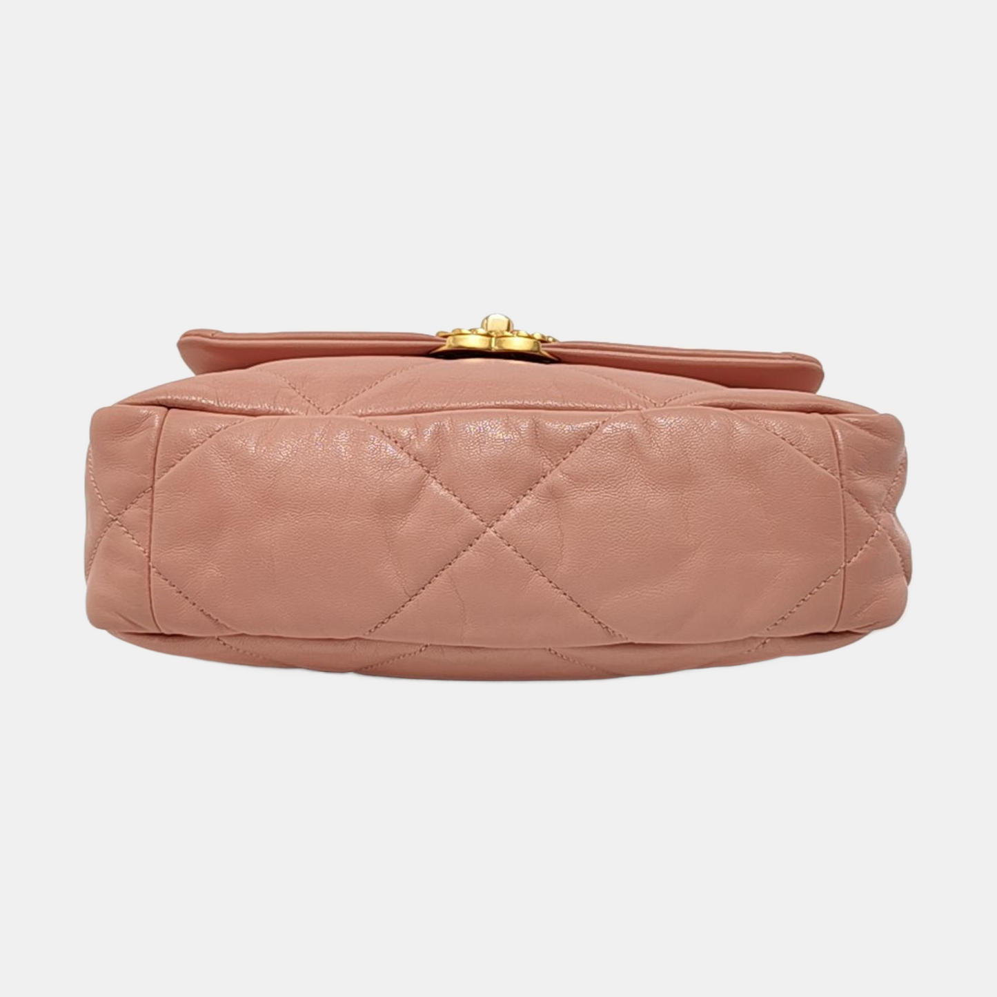 CHANEL CHANEL 19 Small Pink Lamb Leather Quilted Stitch Shoulder Bag Tote Bag Crossbody Bag Gold Rhodium Hardware 29 Clasp-(SKU)-954435140