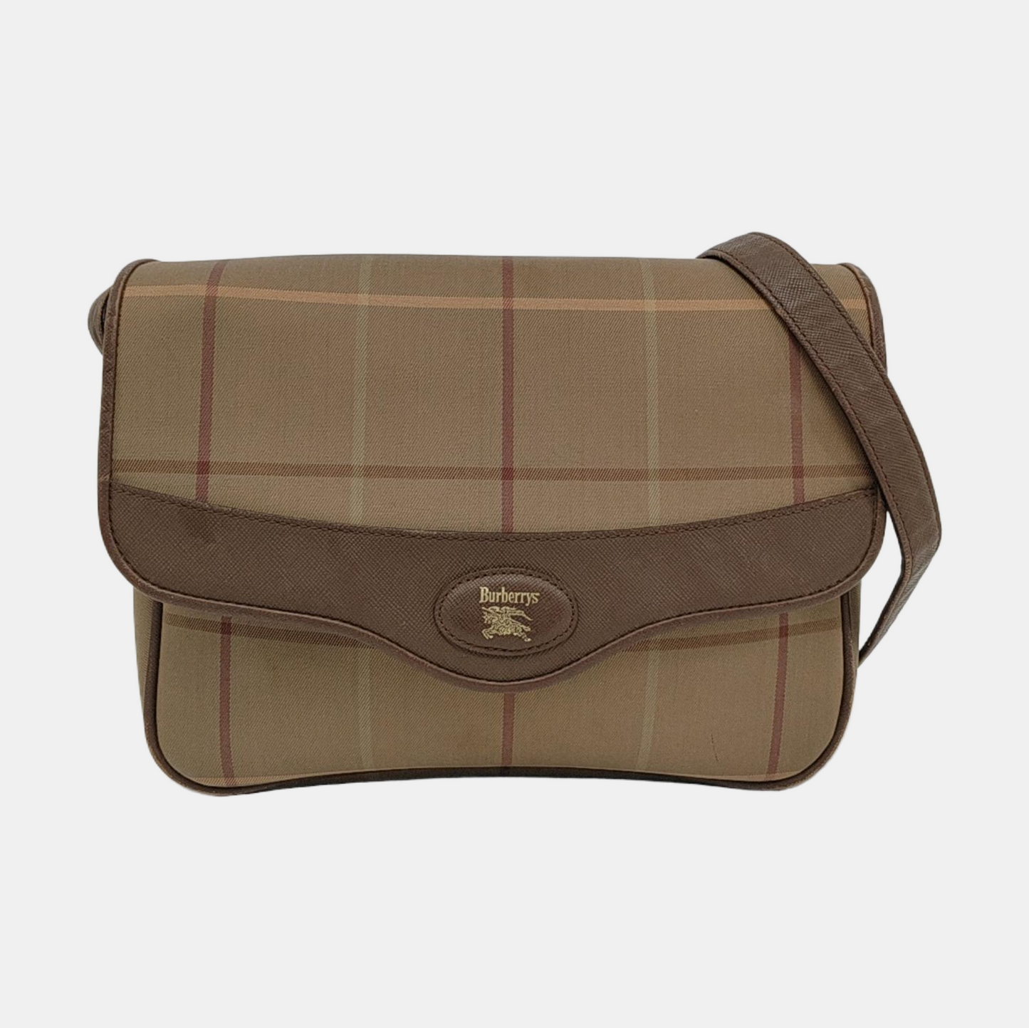 BURBERRY Khaki Canvas Single Shoulder Bag, Crossbody Bag Golden hardware-(SKU)-954359550