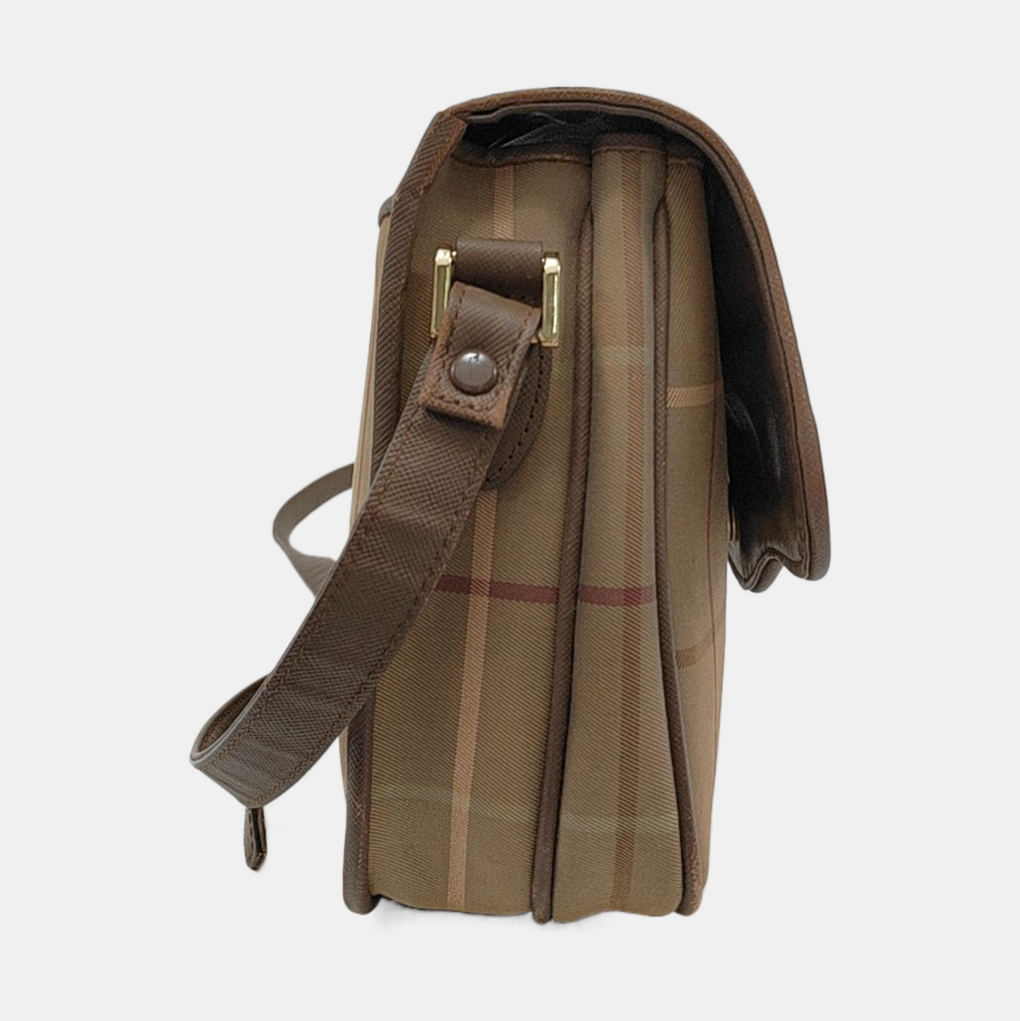 BURBERRY Khaki Canvas Single Shoulder Bag, Crossbody Bag Golden hardware-(SKU)-954359550