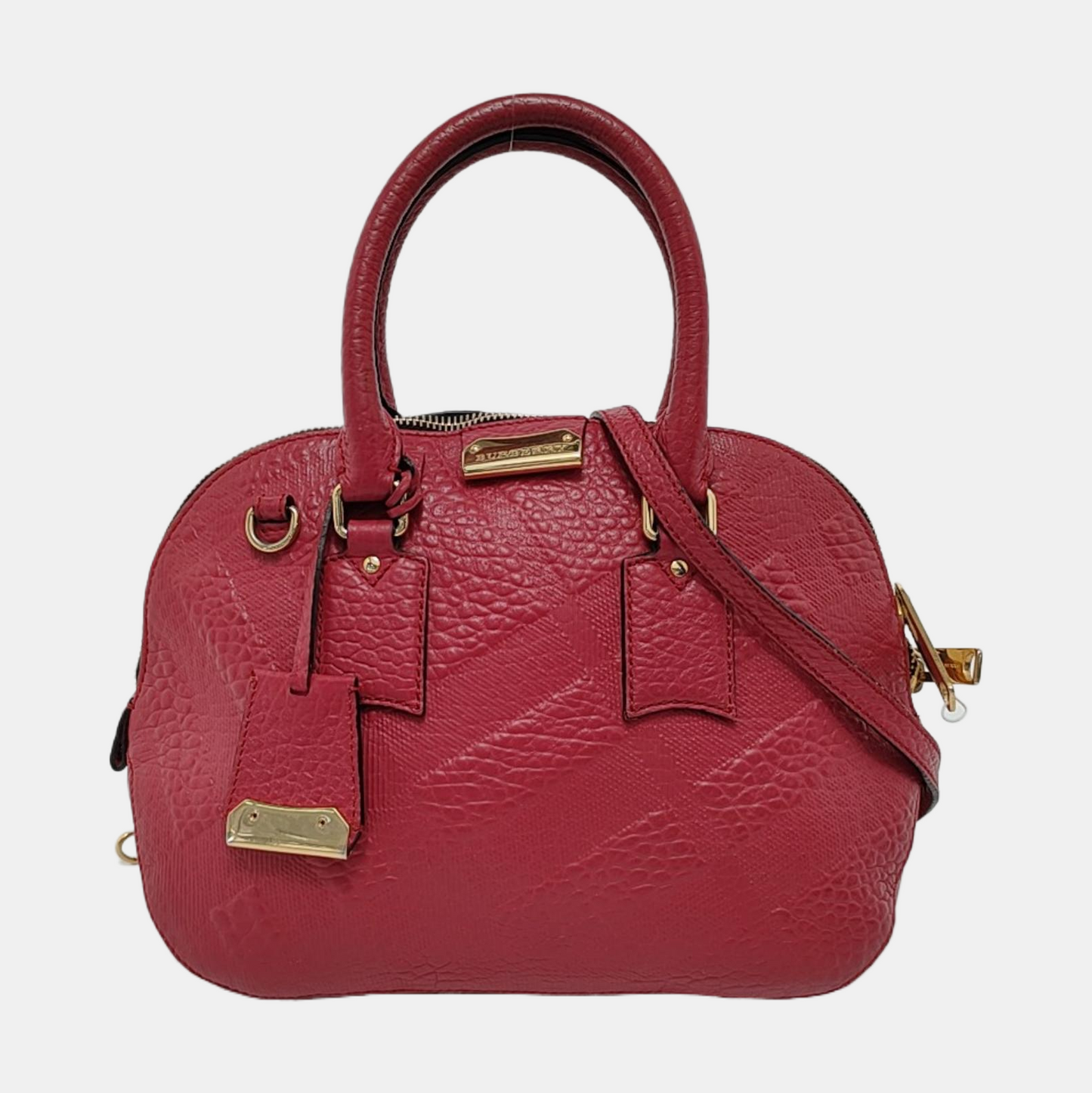 BURBERRY Clifton Medium size Red Cowhide Single Shoulder Bag Handbag Crossbody Bag Golden hardware Removable shoulder strap-(SKU)-954487883