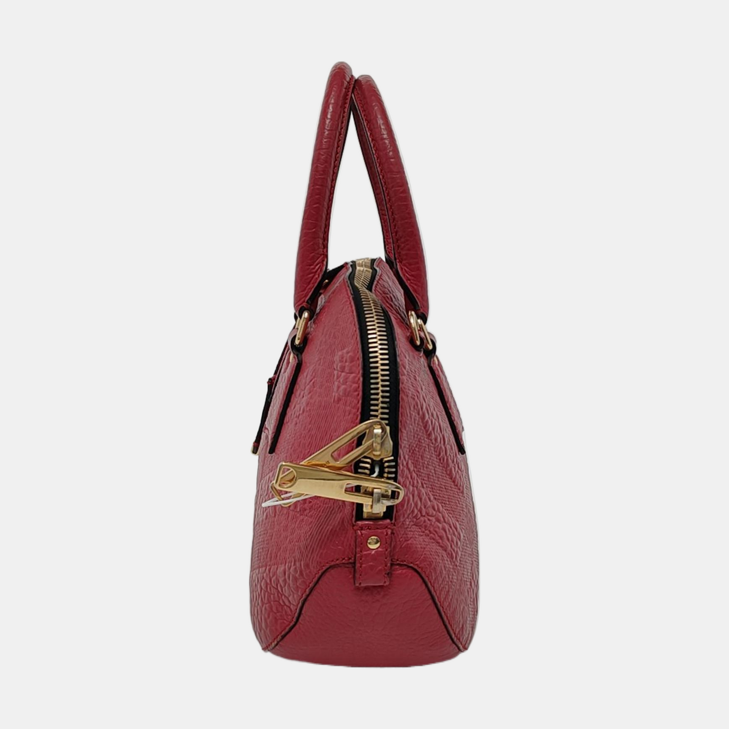 BURBERRY Clifton Medium size Red Cowhide Single Shoulder Bag Handbag Crossbody Bag Golden hardware Removable shoulder strap-(SKU)-954487883
