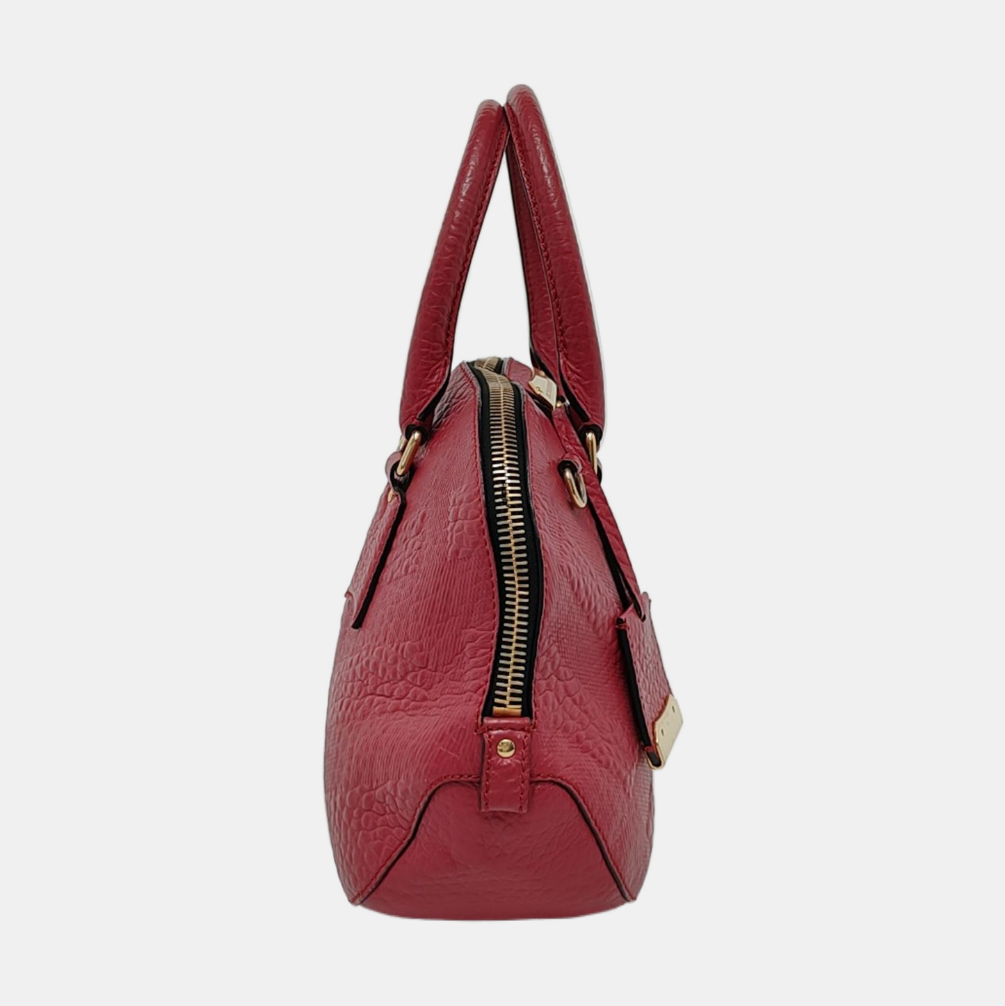 BURBERRY Clifton Medium size Red Cowhide Single Shoulder Bag Handbag Crossbody Bag Golden hardware Removable shoulder strap-(SKU)-954487883